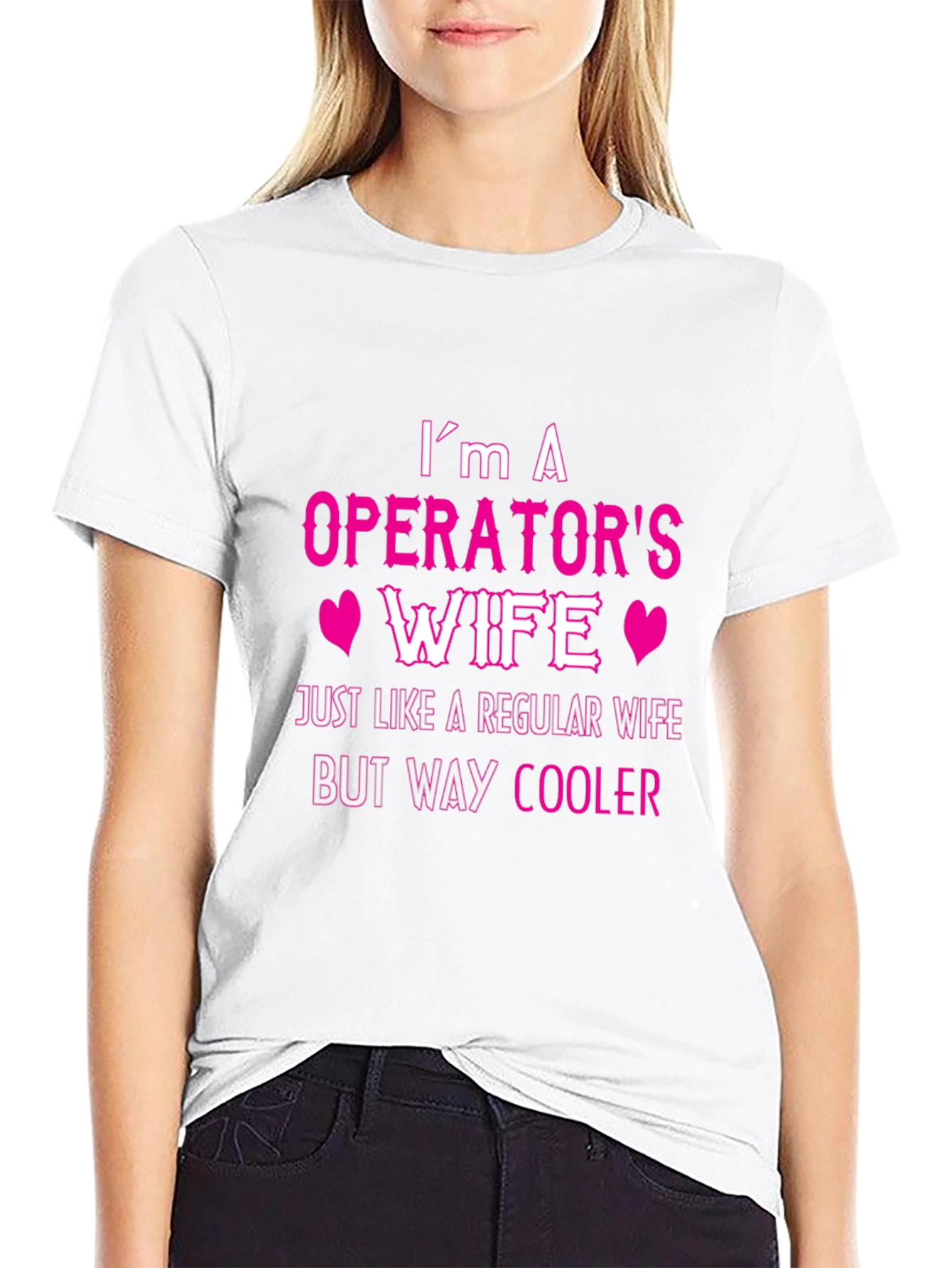 Black Operator's Wife T-Shirt - Cool Wife Tee view 9
