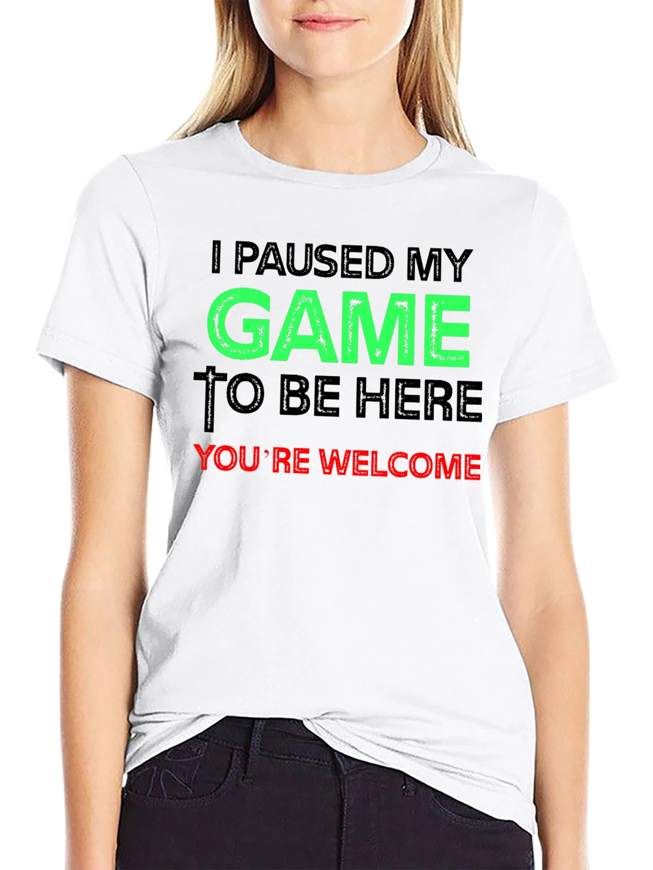 Black Funny Gamer T-Shirt - I Paused My Game view 9