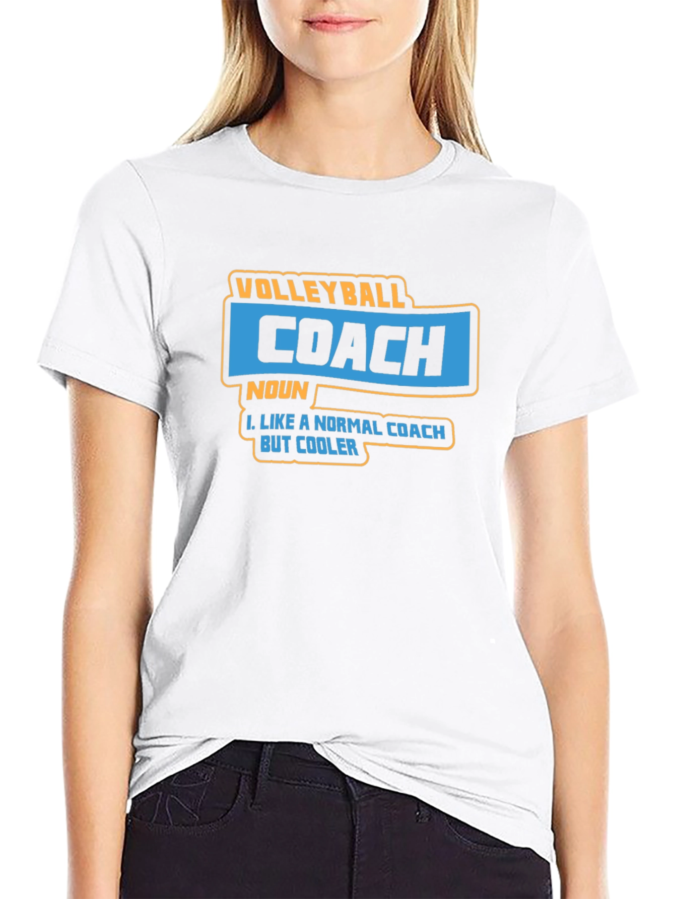 Black Volleyball Coach Funny Graphic T-Shirt view 9