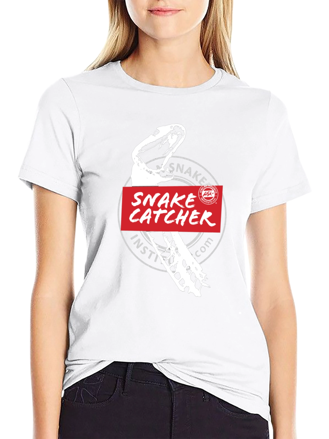 Black Snake Catcher Institute T-Shirt -  Black Cotton Tee view 9