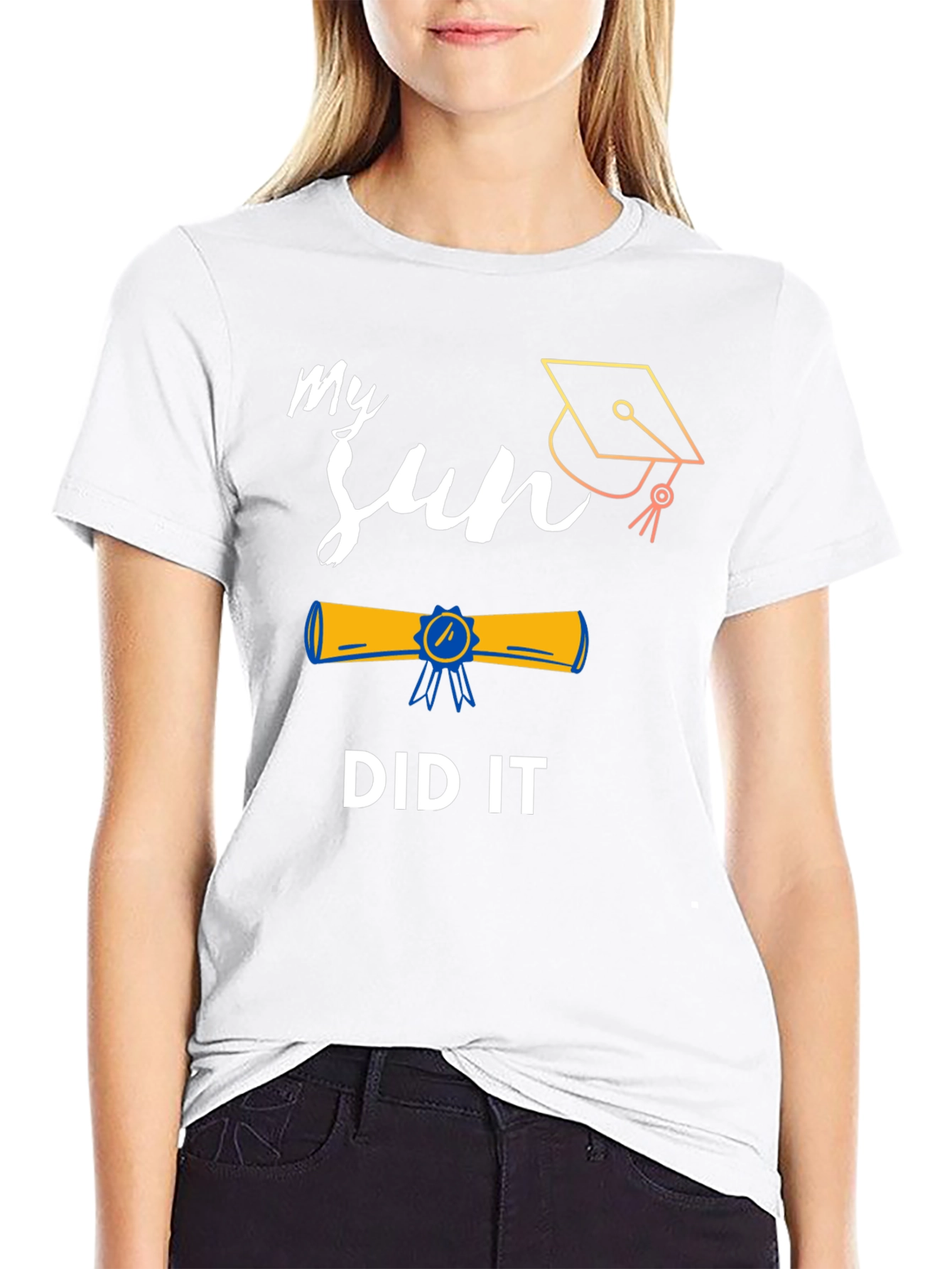Black My Son Did It Graduation T-Shirt view 9