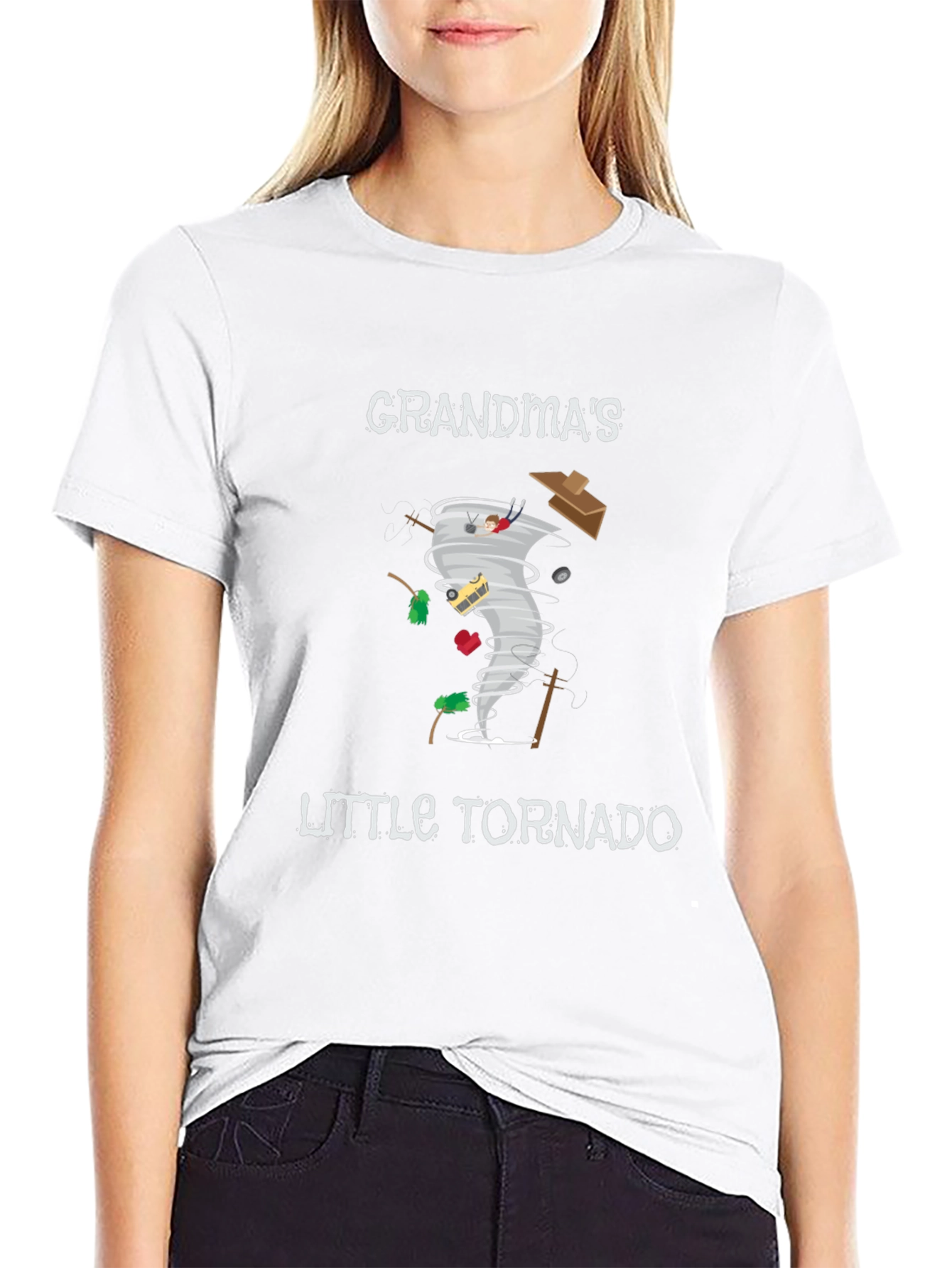 Black Grandma's Little Tornado Black Graphic Tee view 9