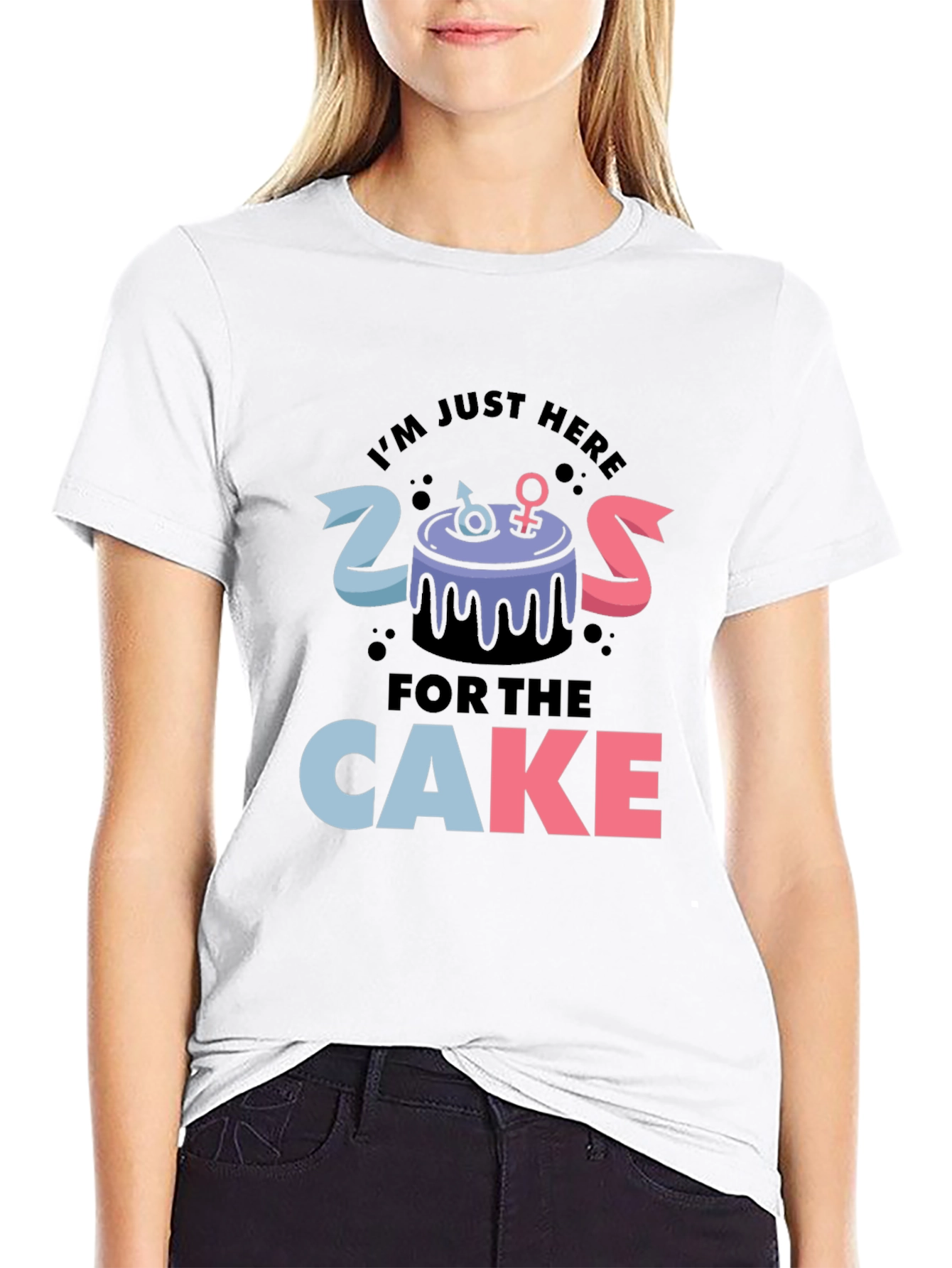 Black Gender Reveal Cake T-Shirt view 9