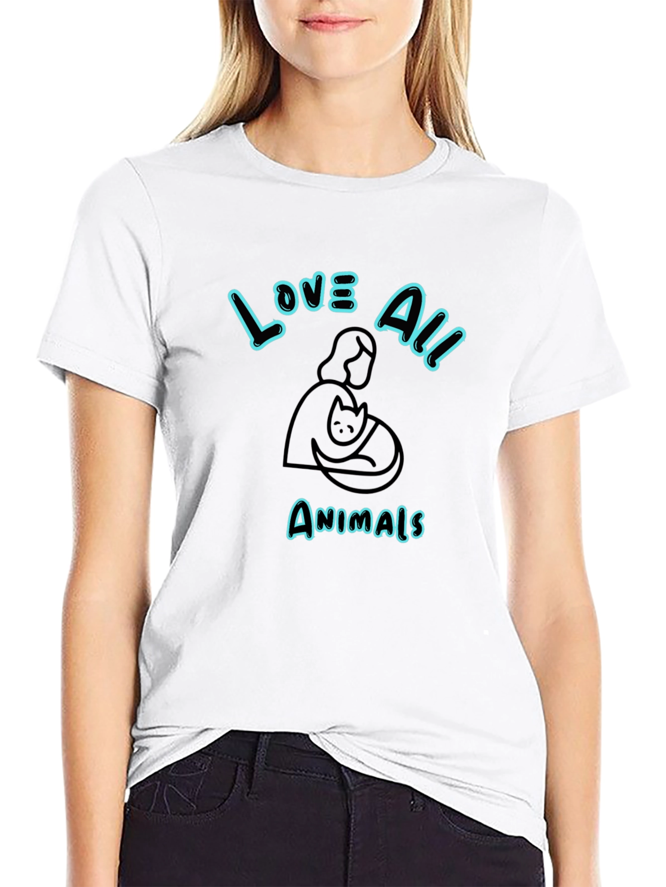 Black Love All Animals Graphic Tee - Unisex view 9