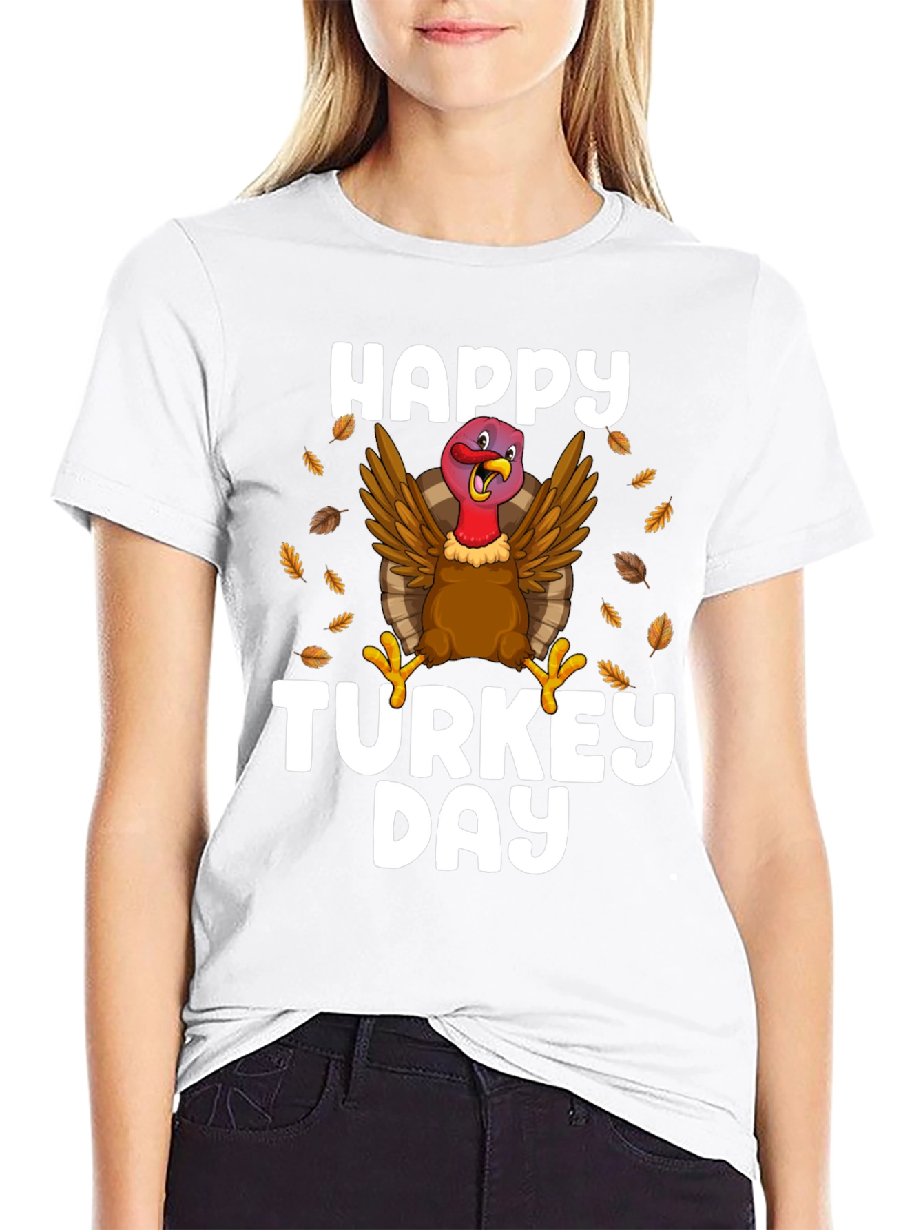 Black Happy Turkey Day Black T-Shirt view 9