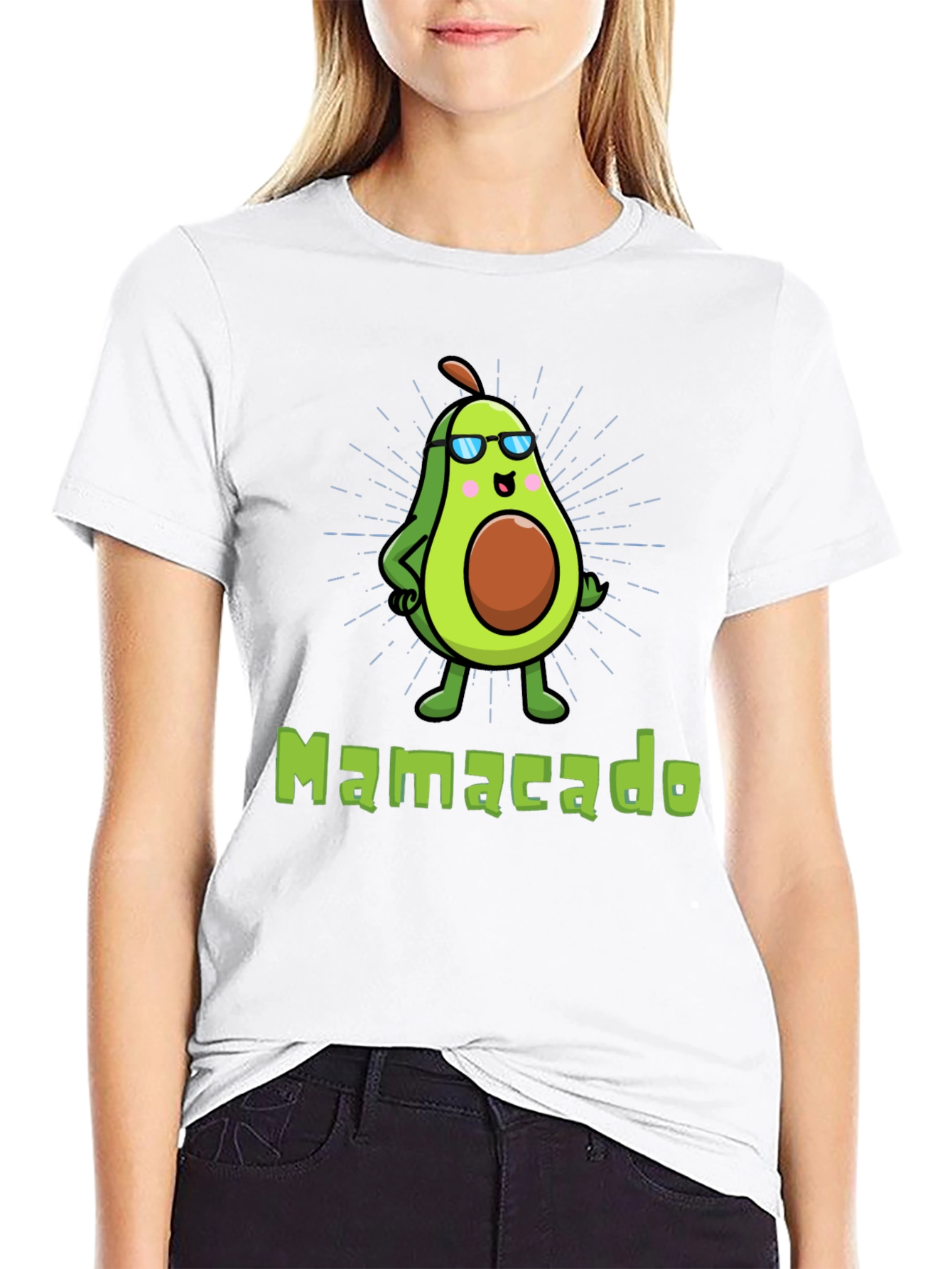 Black Cool Mamacado Avocado Graphic T-Shirt view 9