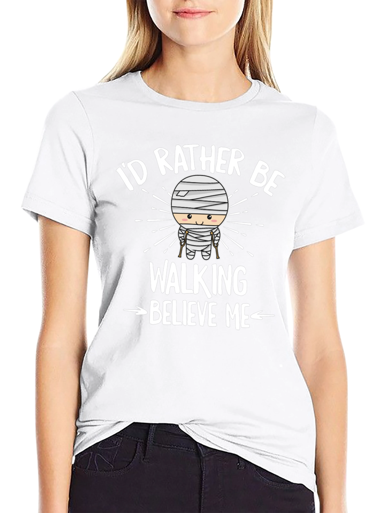 Black I'd Rather Be Walking T-Shirt view 9