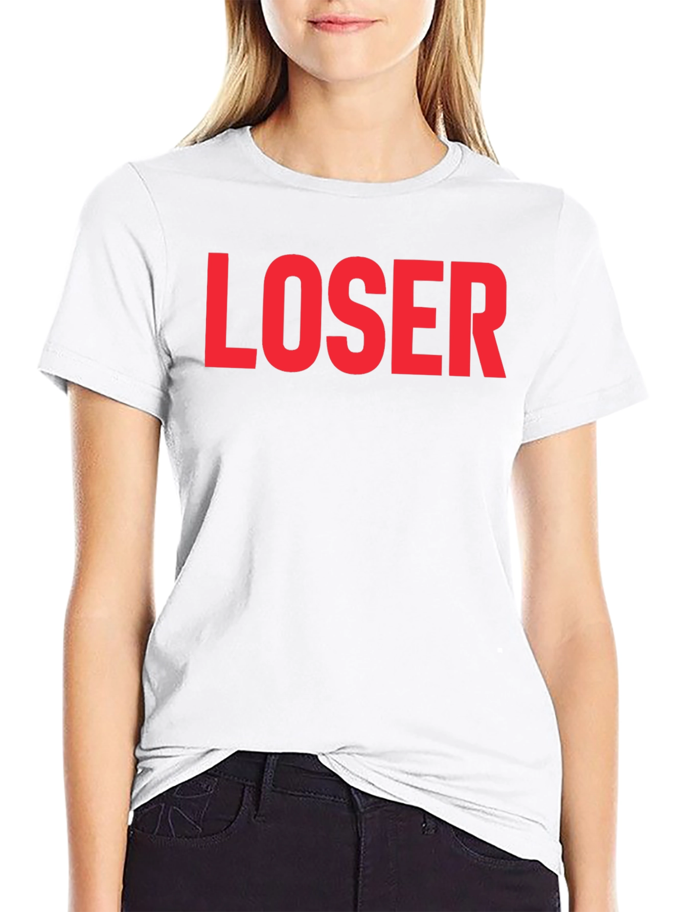 Black LOSER Graphic Tee - Edgy Statement T-Shirt view 9