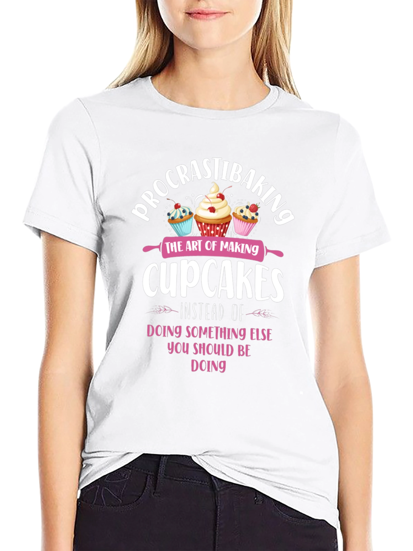 Black Procrastibaking Cupcakes T-Shirt view 9