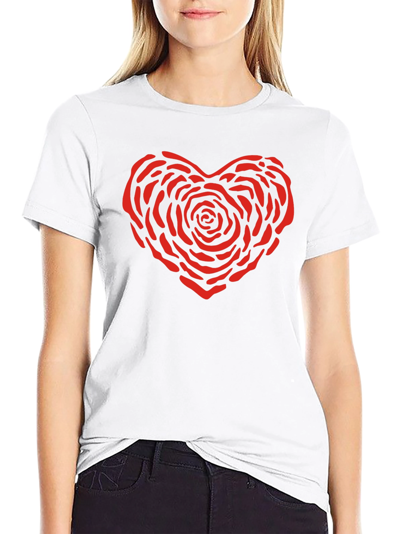Black Heart Rose Graphic Tee - Black view 9