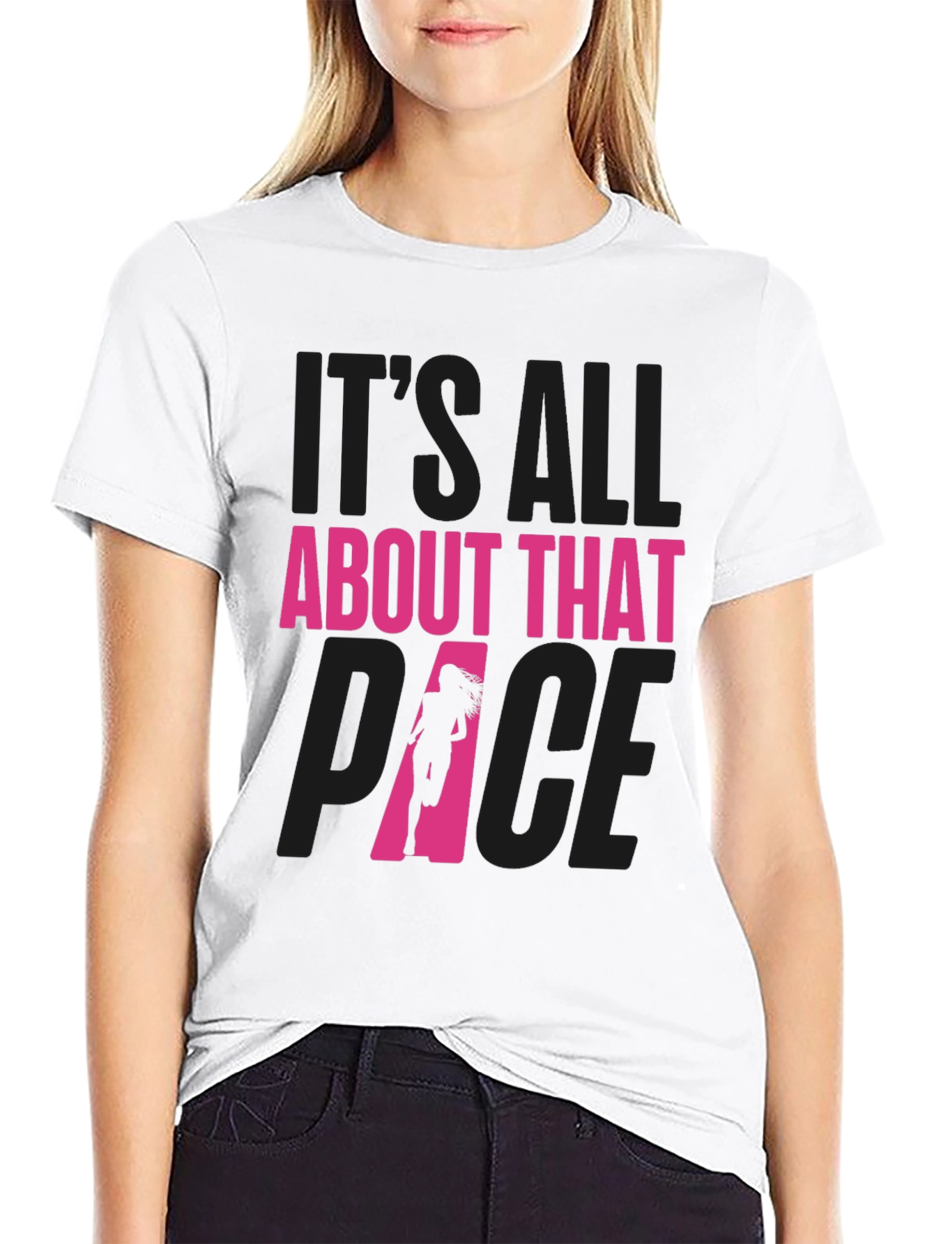 Black It's All About That Pace Running T-Shirt view 9