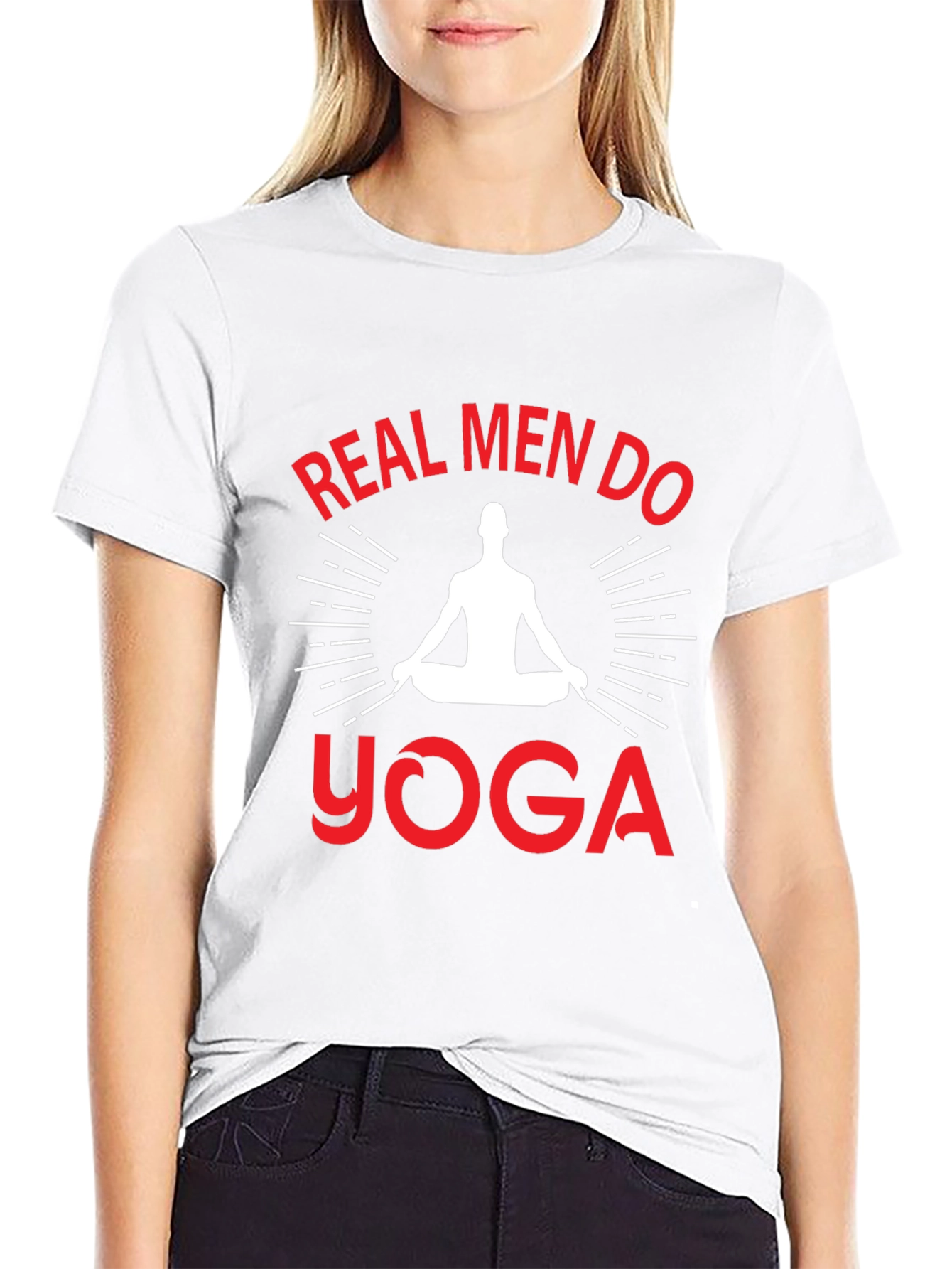 Black Real Men Do Yoga Graphic T-Shirt view 9