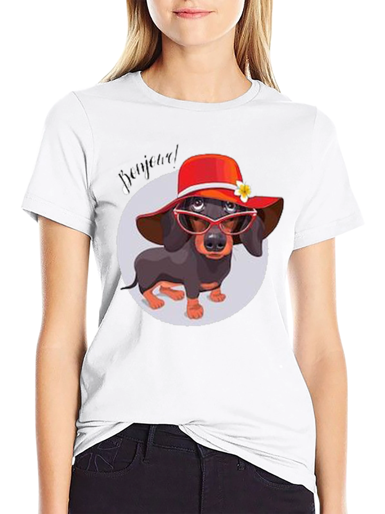 Black Dachshund in Hat T-Shirt - Funny Dog Lover Tee view 9