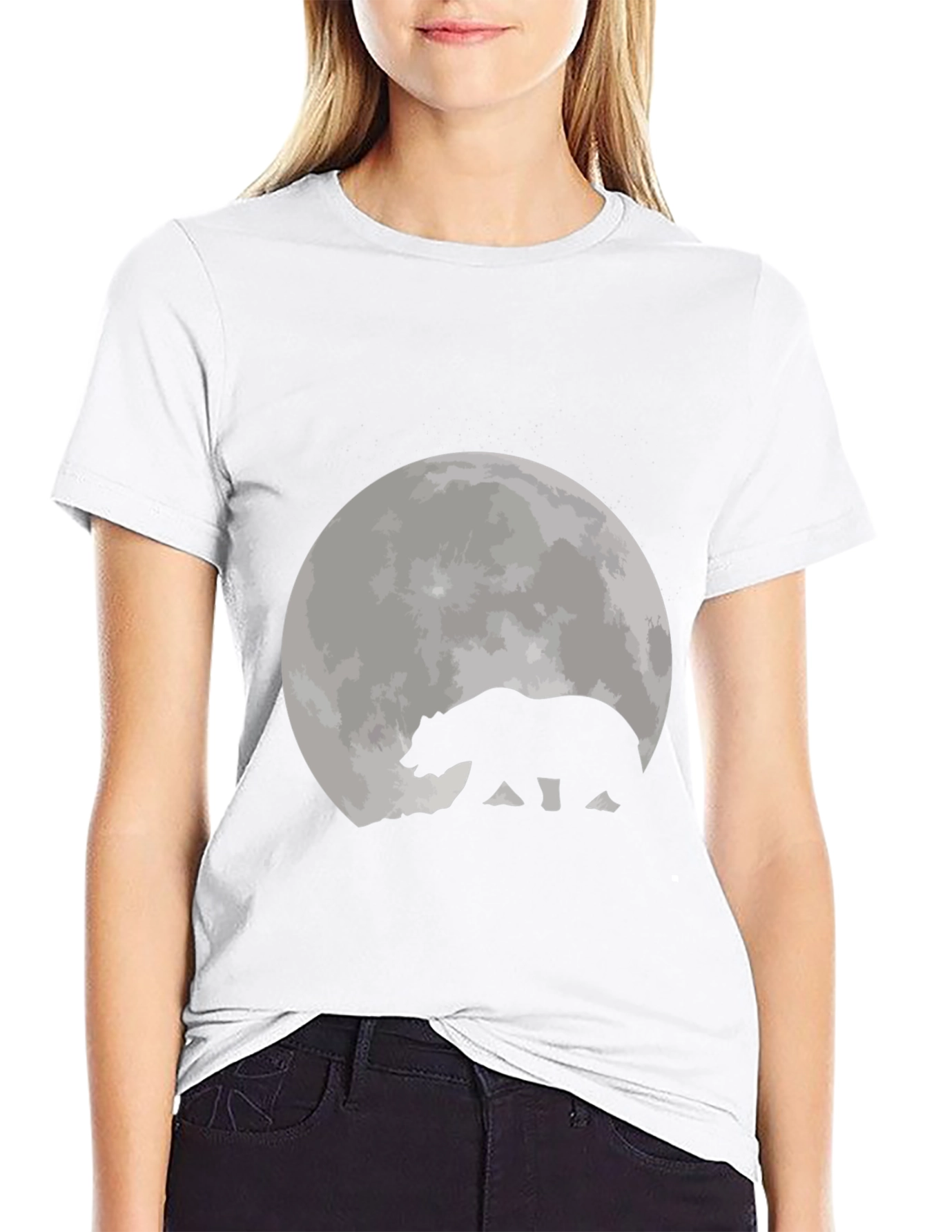 Black Bear Moon Black T-Shirt view 9