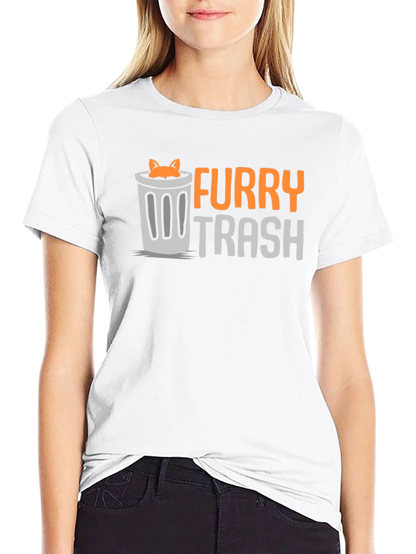 Black Furry Trash T-Shirt - Funny Graphic Tee view 9