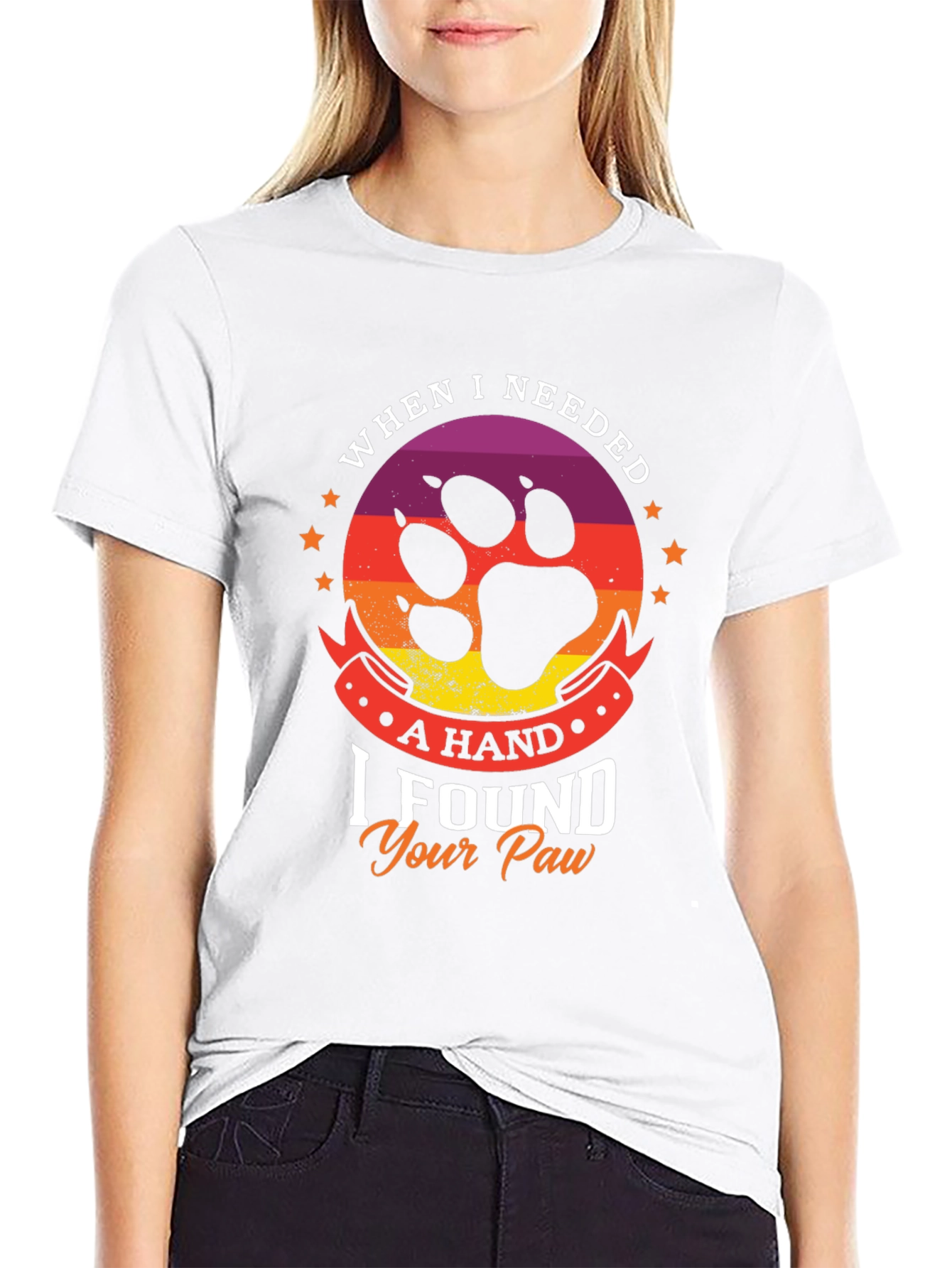 Black Paw Print T-Shirt - Dog Lover Tee view 9