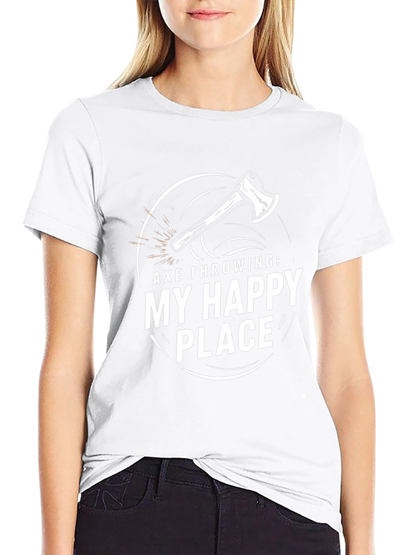 Black Axe Throwing: My Happy Place Graphic T-Shirt view 9