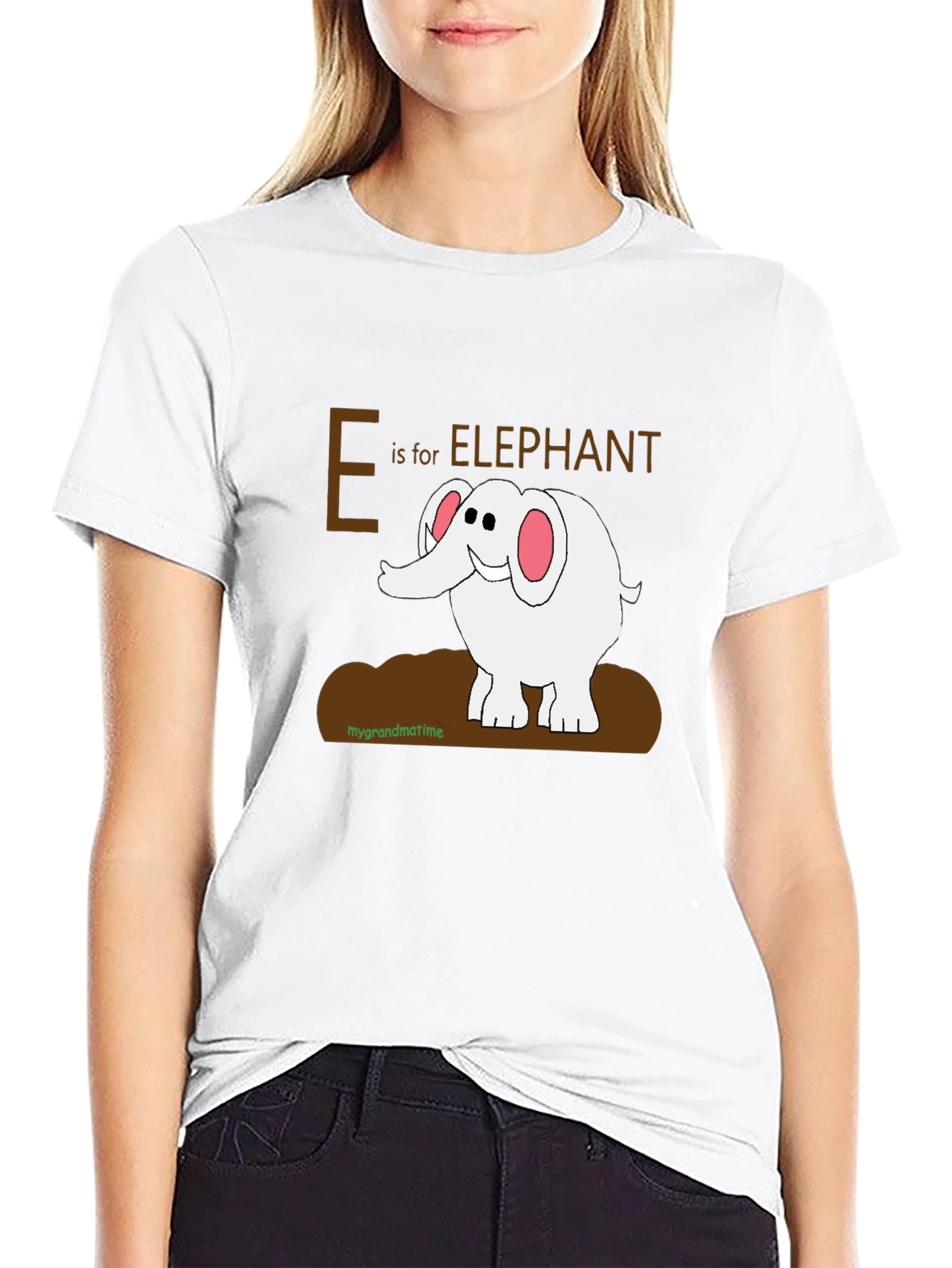 Black E is for Elephant Graphic T-Shirt view 9