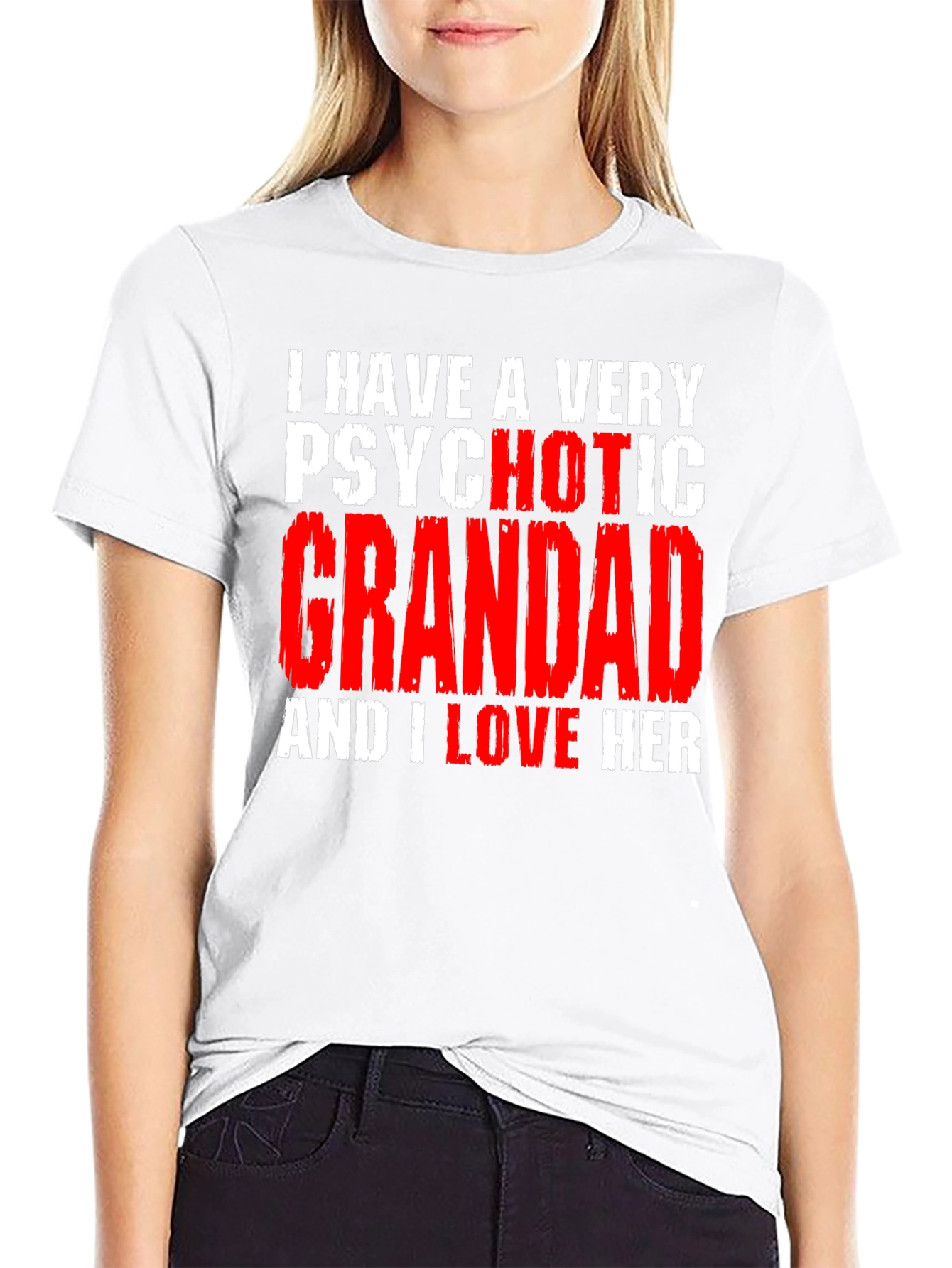 Black Psychotic Grandad Graphic Tee - Funny T-Shirt view 9