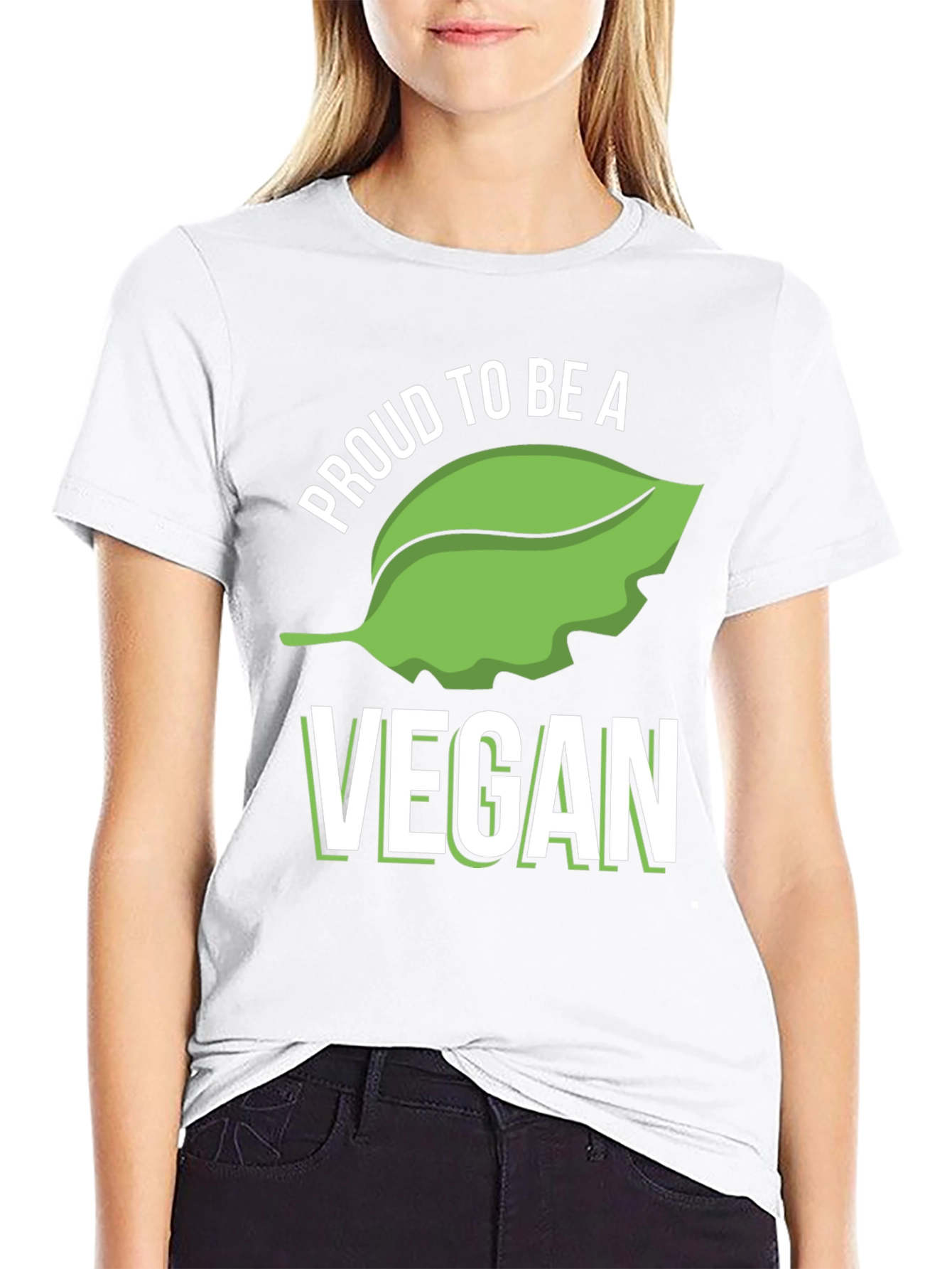 Black Proud Vegan T-Shirt - Black Cotton Blend view 9