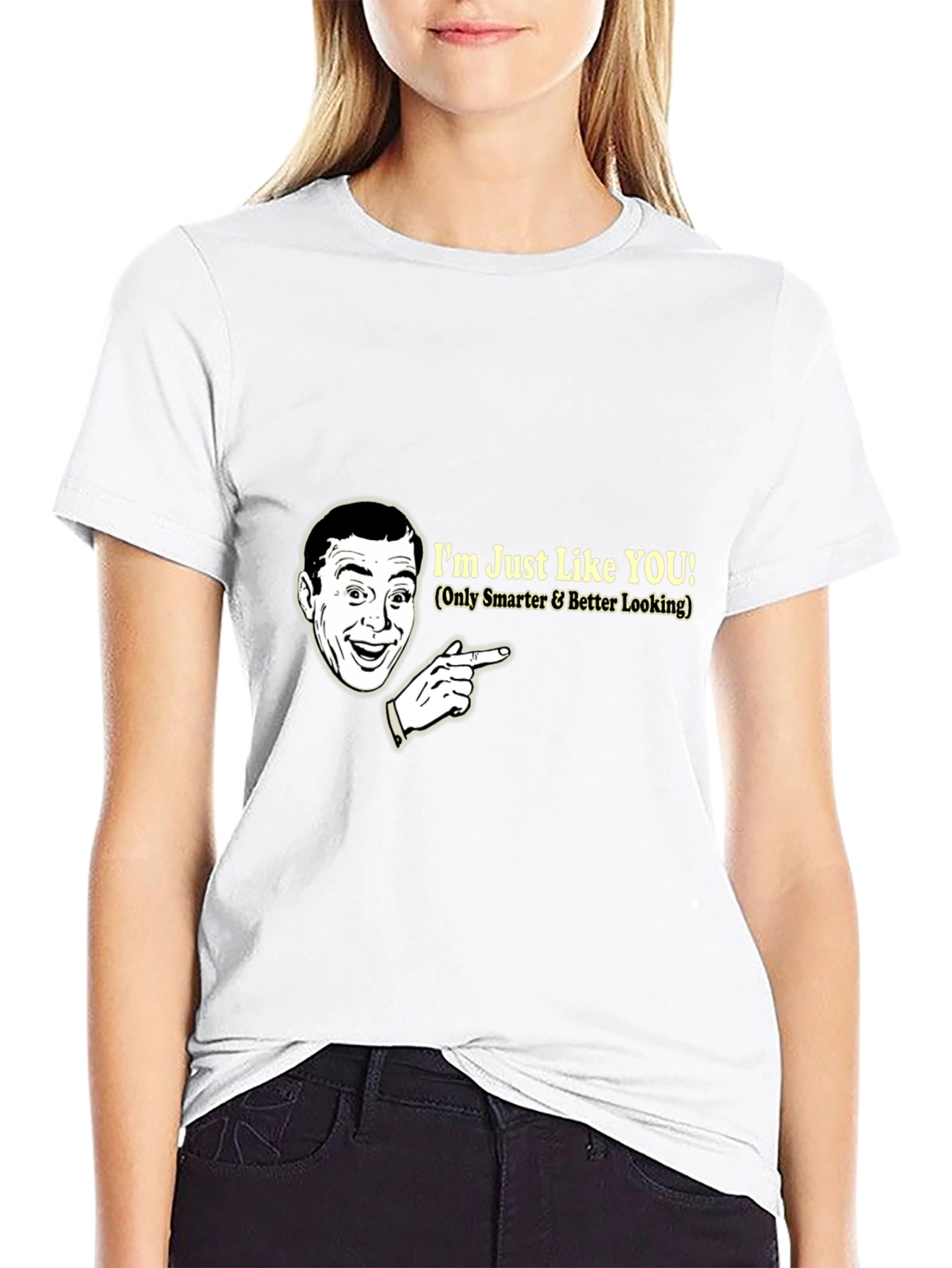Black Humorous Graphic T-Shirt: I'm Just Like You view 9