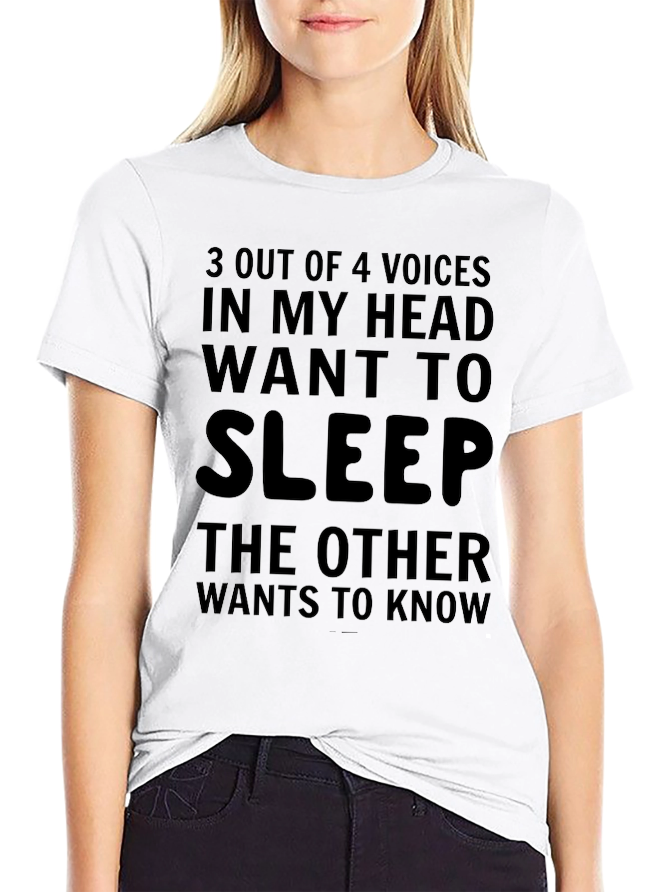 Black Voices In My Head T-Shirt - Sleep, Funny Novelty Tee view 9