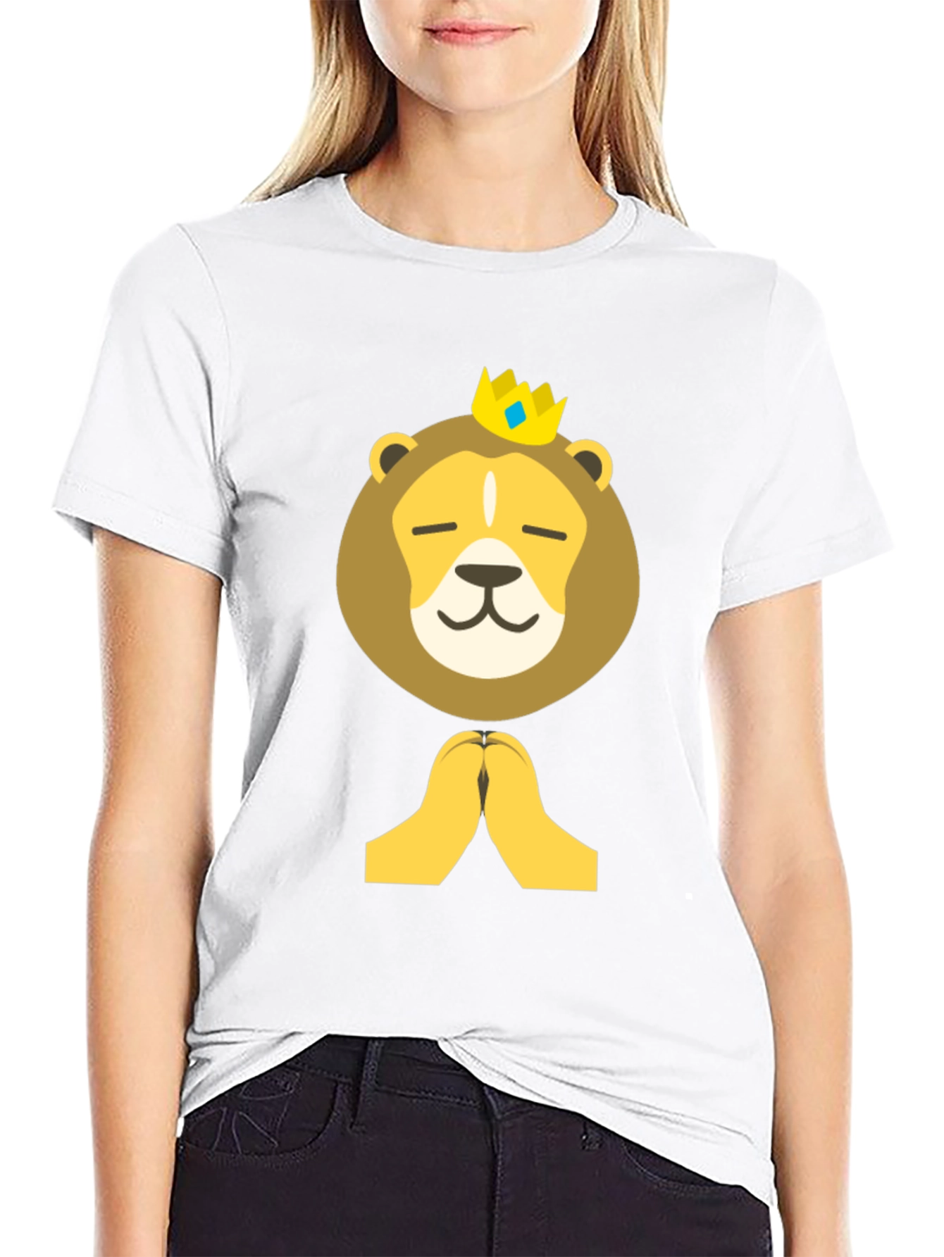 Black Lion King Emoji T-Shirt - Black Cotton Tee view 9