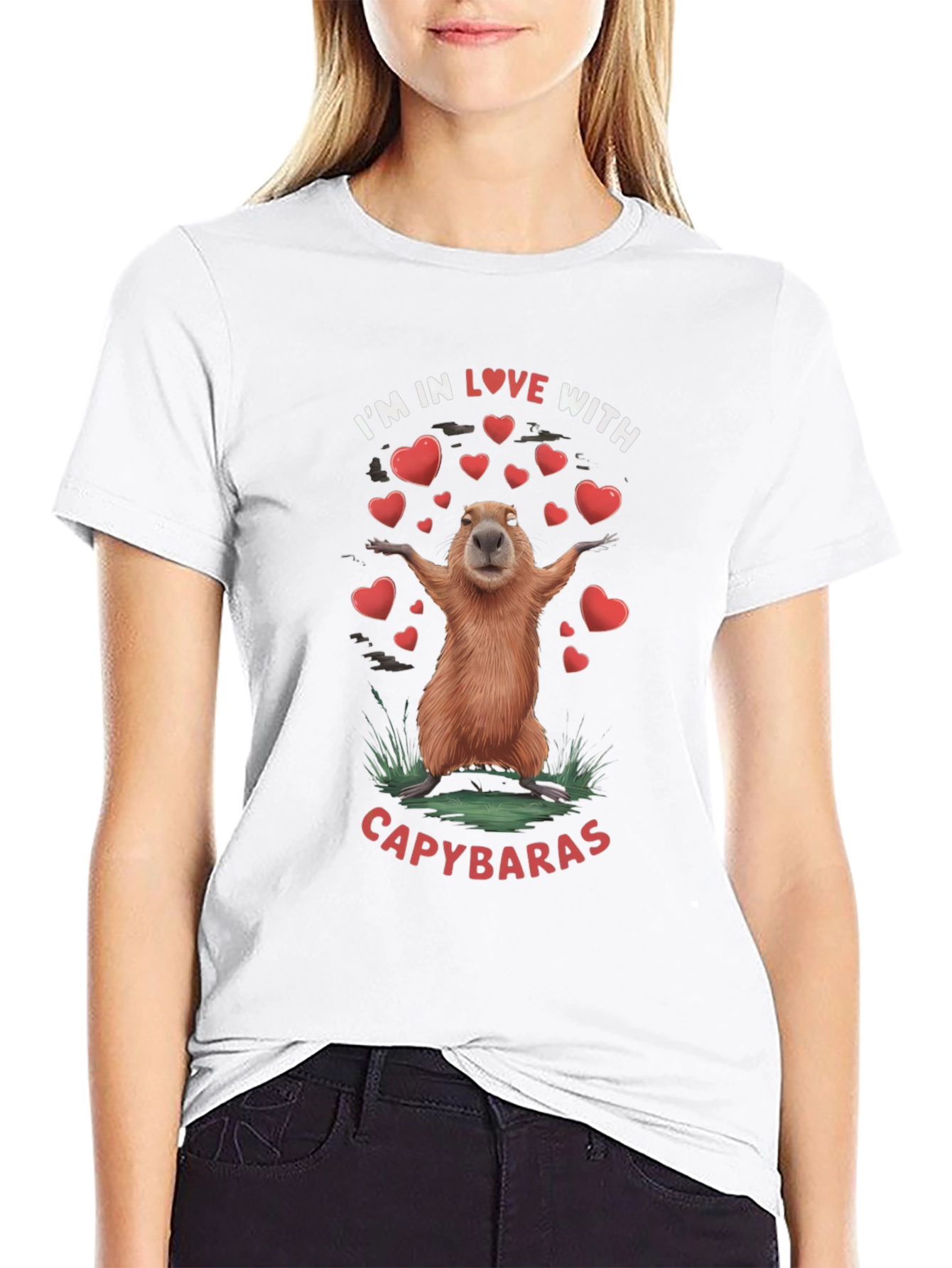 Black I Love Capybaras T-Shirt view 9