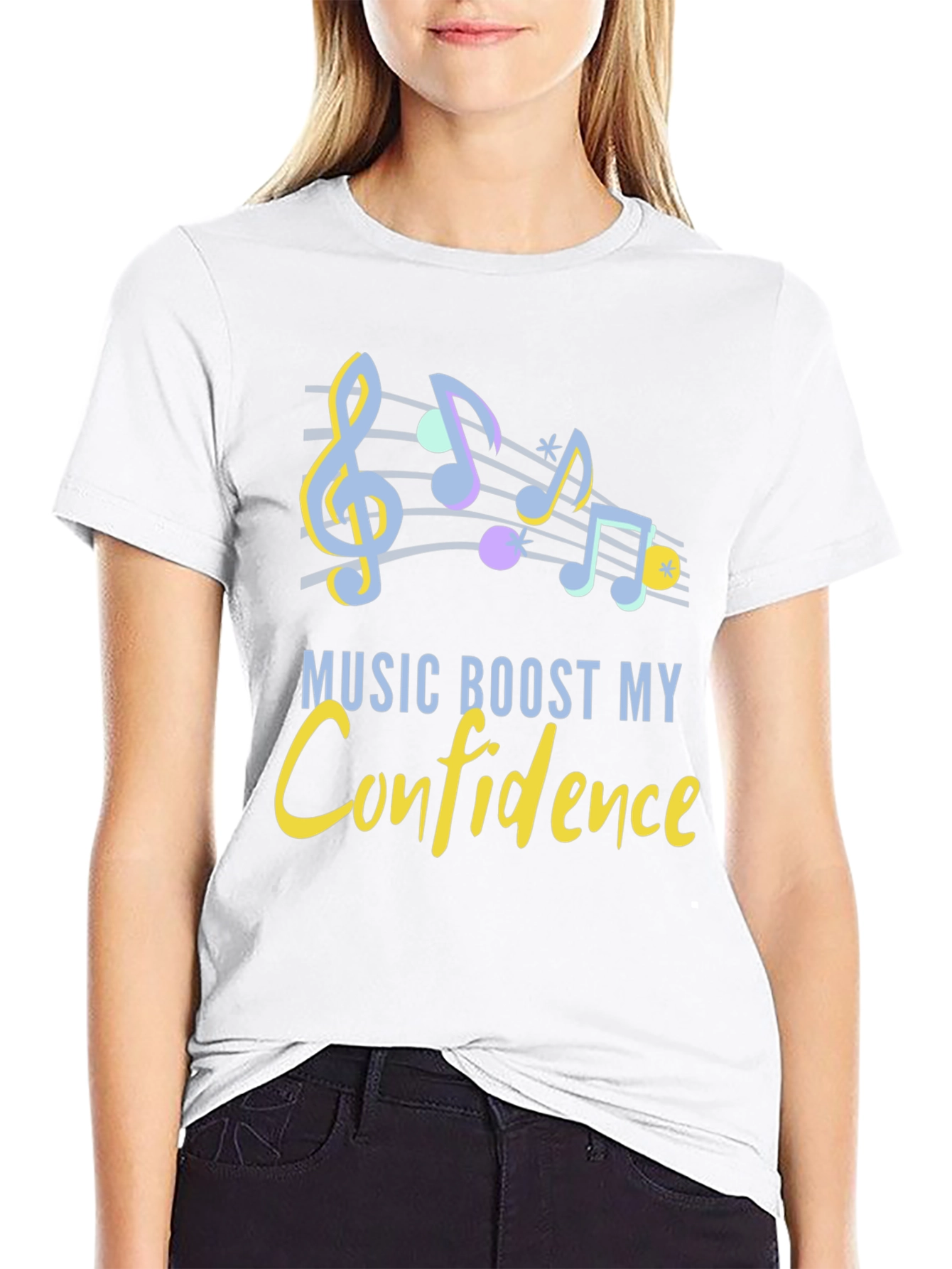 Black Music Boosts Confidence Graphic T-Shirt view 9