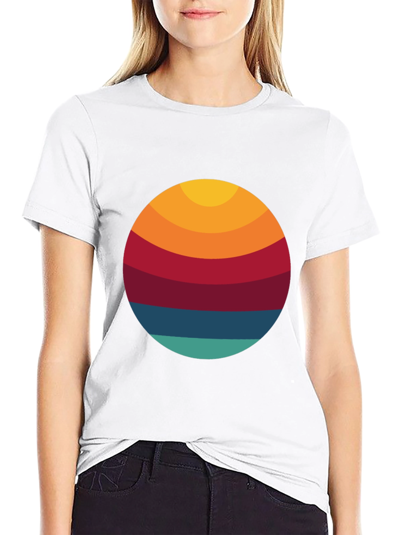 Black Retro Sunset Graphic T-Shirt - Vintage Style Tee view 9