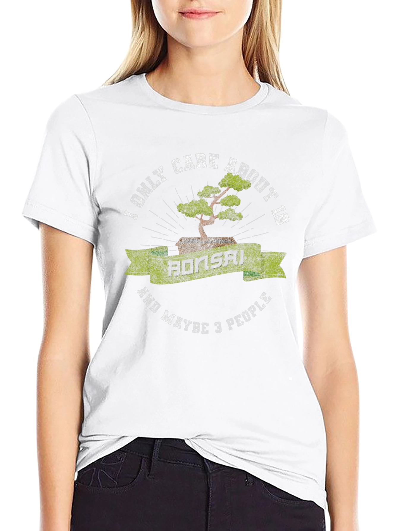 Black Bonsai and 3 People Graphic T-Shirt view 9