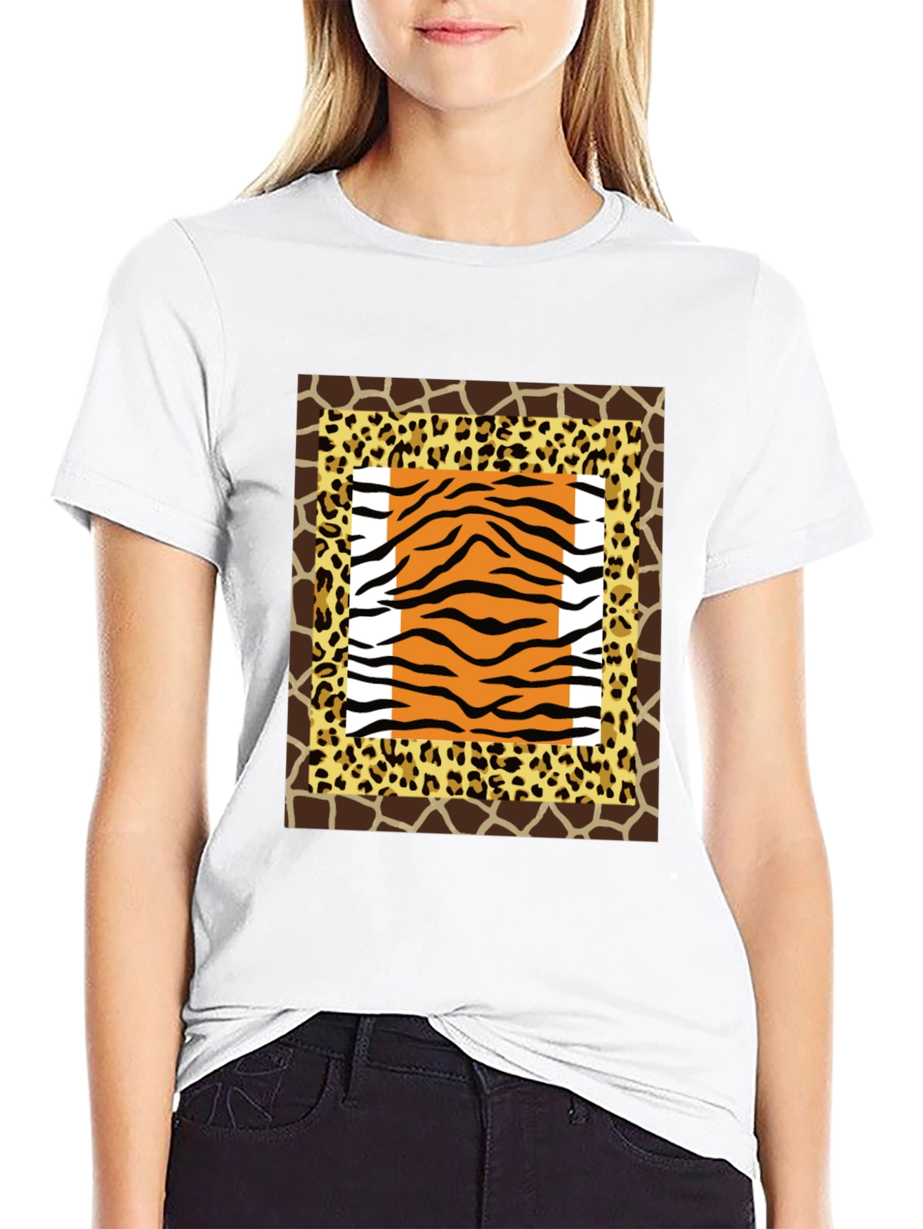 Black Animal Print Graphic Tee - Bold Style view 9