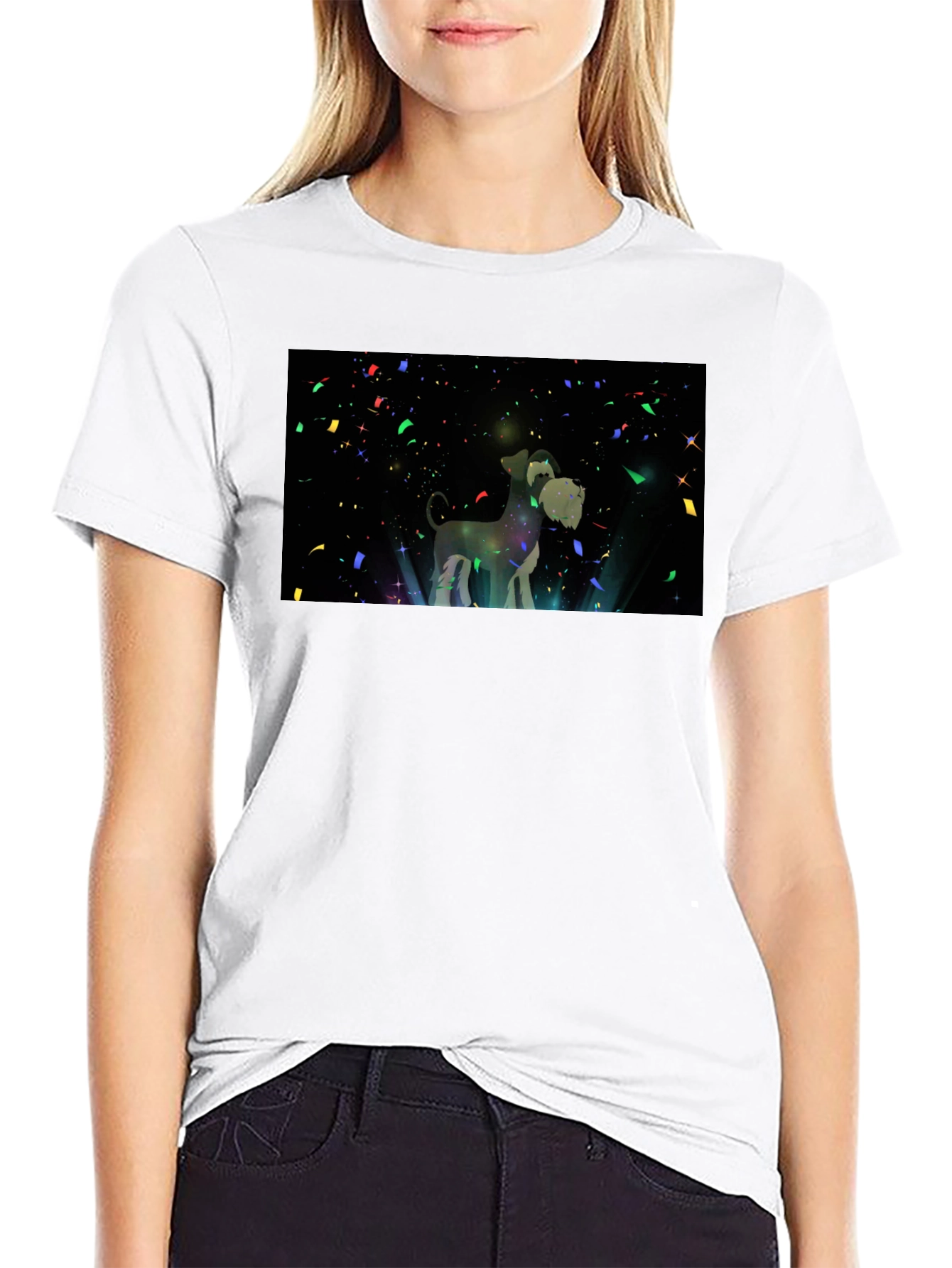 Black Dog Lover's Starry Night T-Shirt view 9