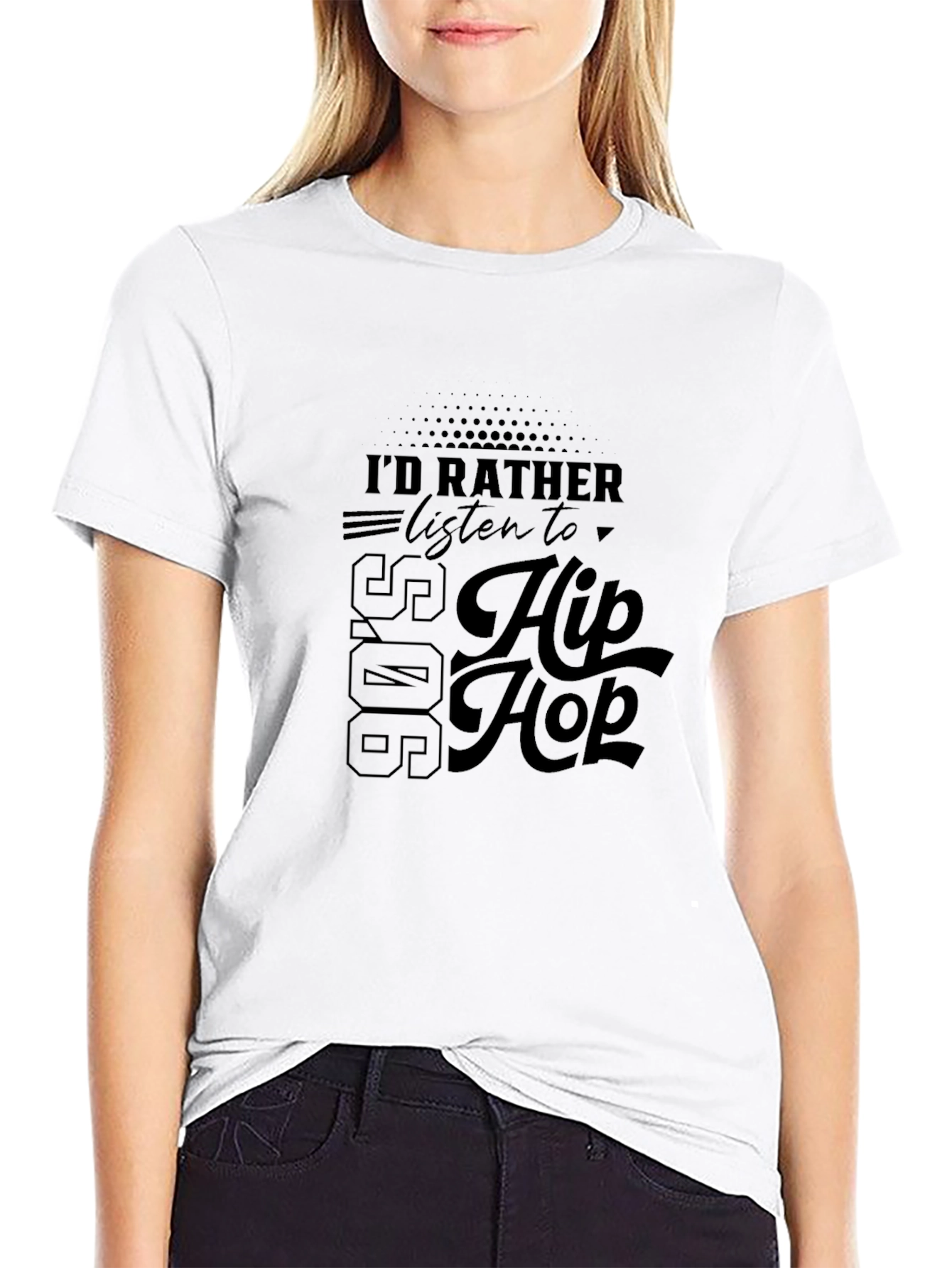 Black 90's Hip Hop Black T-Shirt view 9