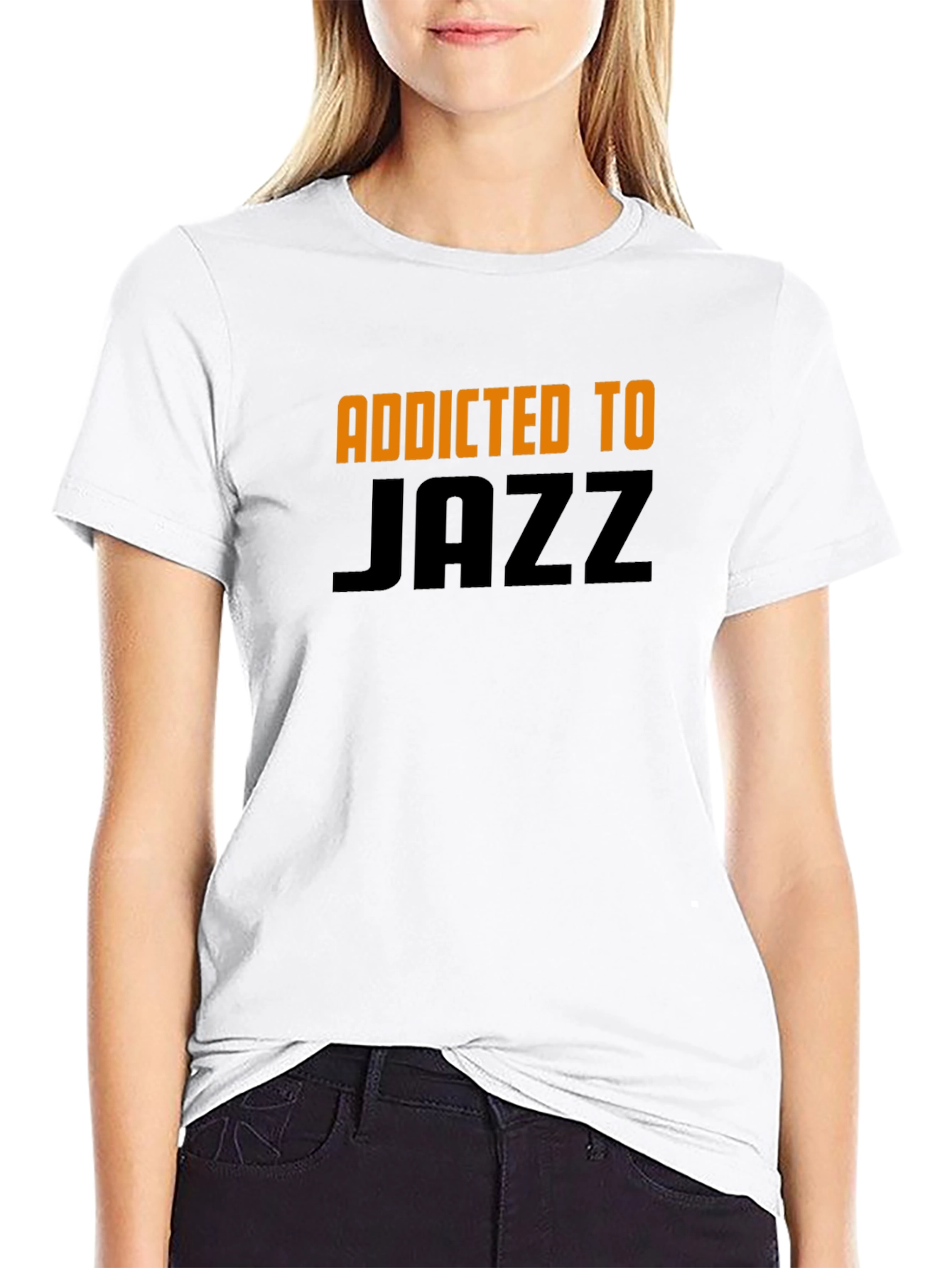 Black Addicted to Jazz Graphic Tee - Black Cotton Blend view 9