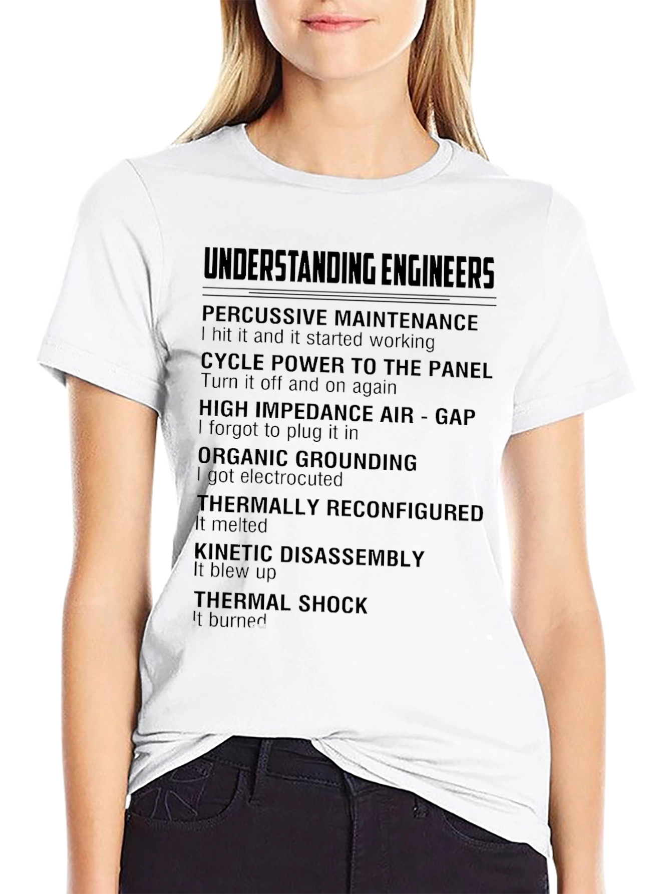 Black Engineer Humor Graphic Tee - Percussive Maintenance view 9