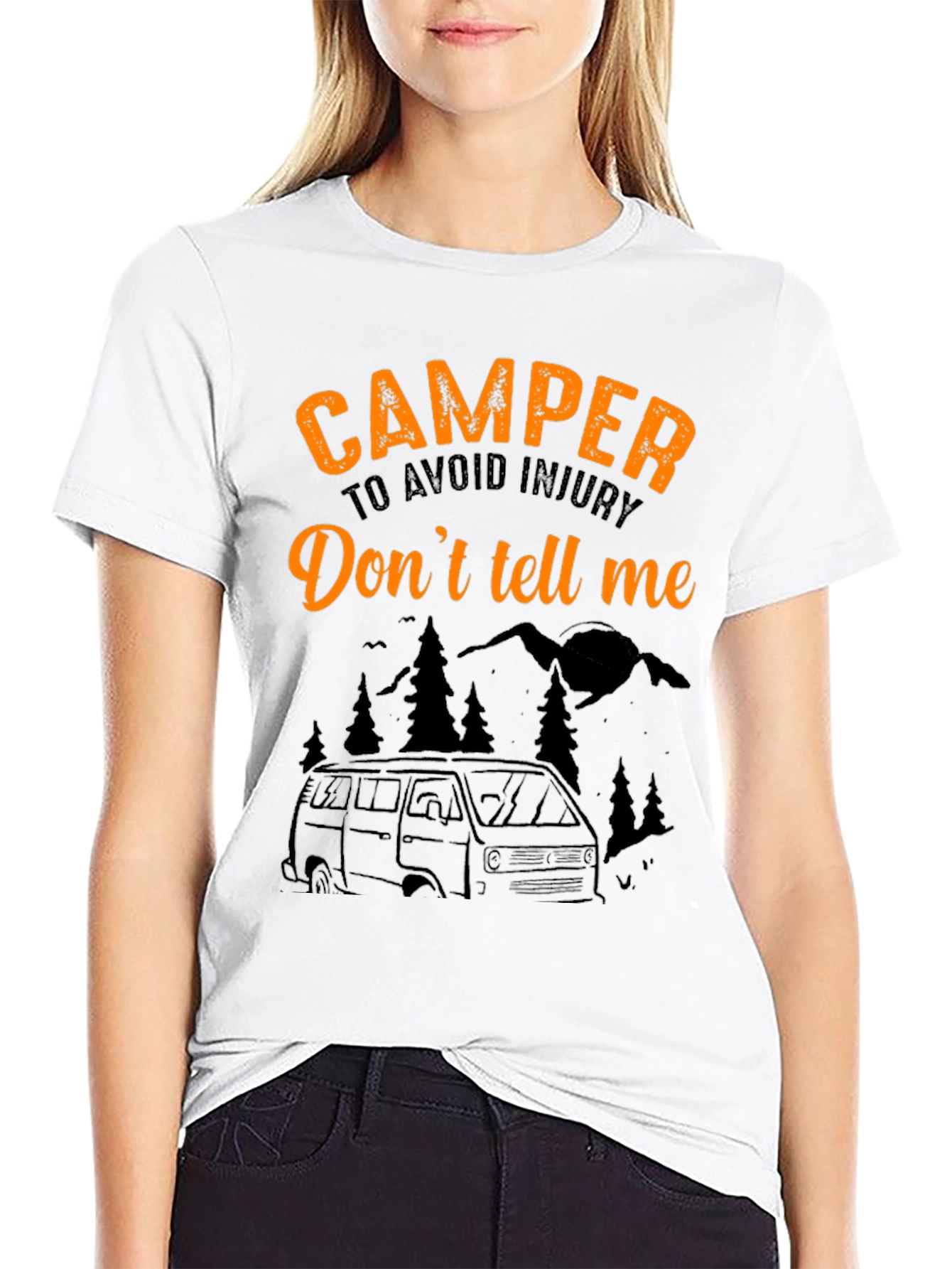 Black Camper Tee: "Don't Tell Me!" Black T-Shirt view 9