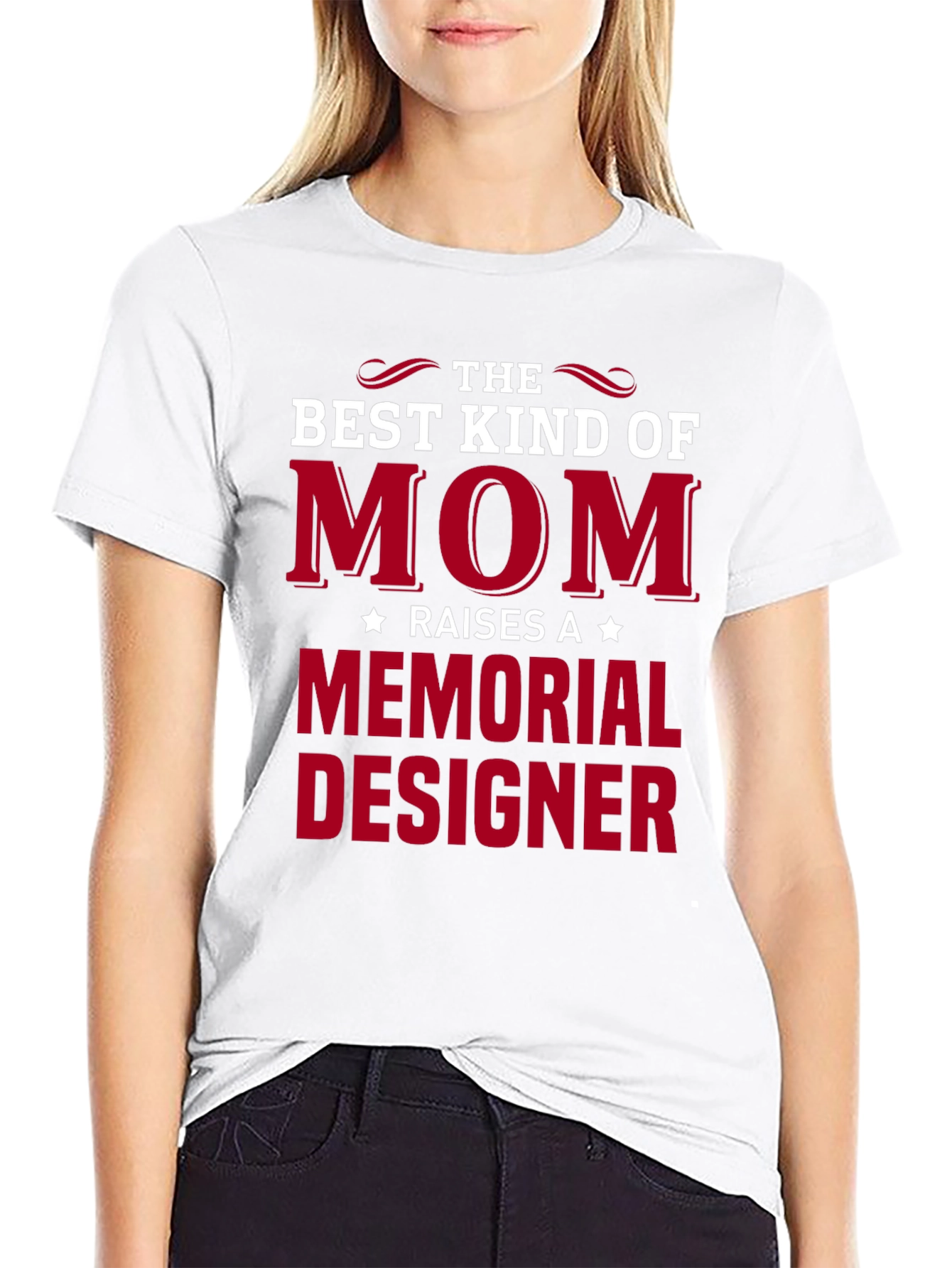 Black Best Kind of Mom Memorial Designer T-Shirt view 9