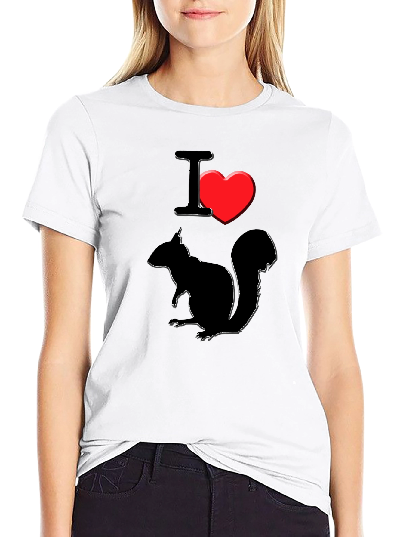 Black I Love Squirrels Graphic T-Shirt - Black view 9