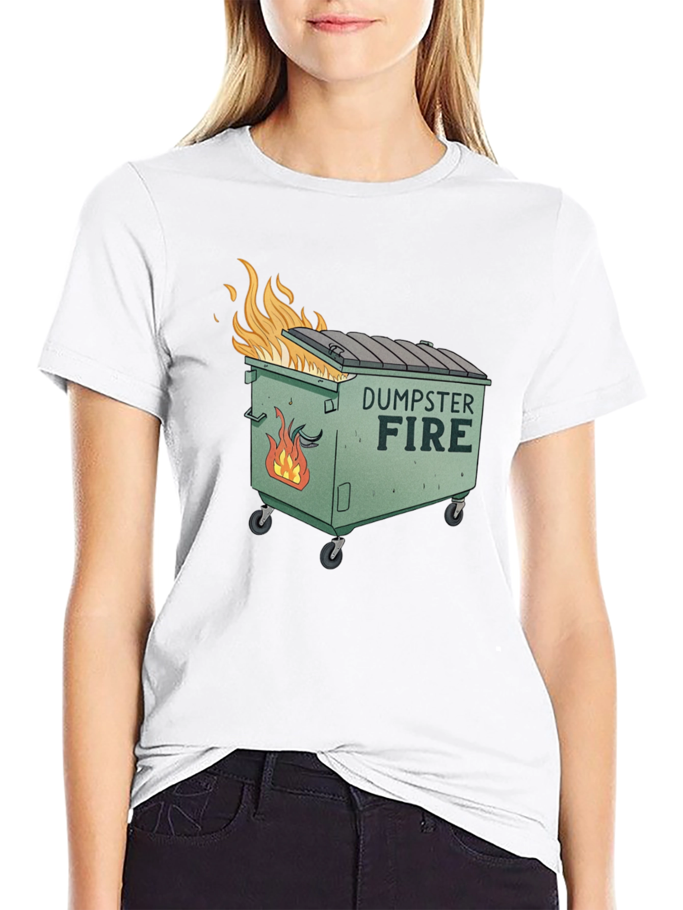 Black Dumpster Fire Graphic T-Shirt - Humorous Tee view 9