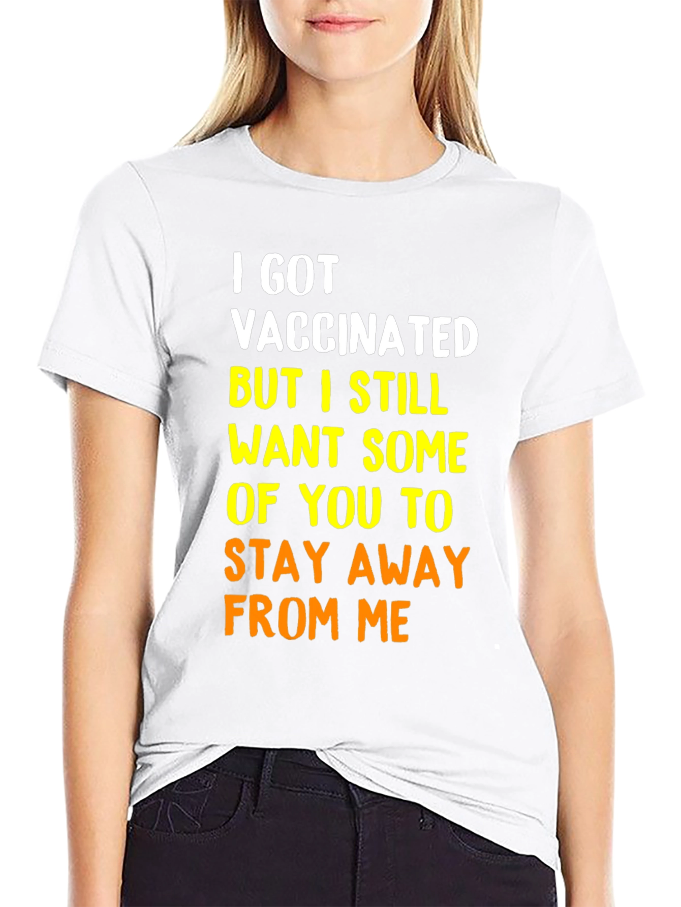 Black Vaccinated Graphic Tee - Stay Away From Me Shirt view 9