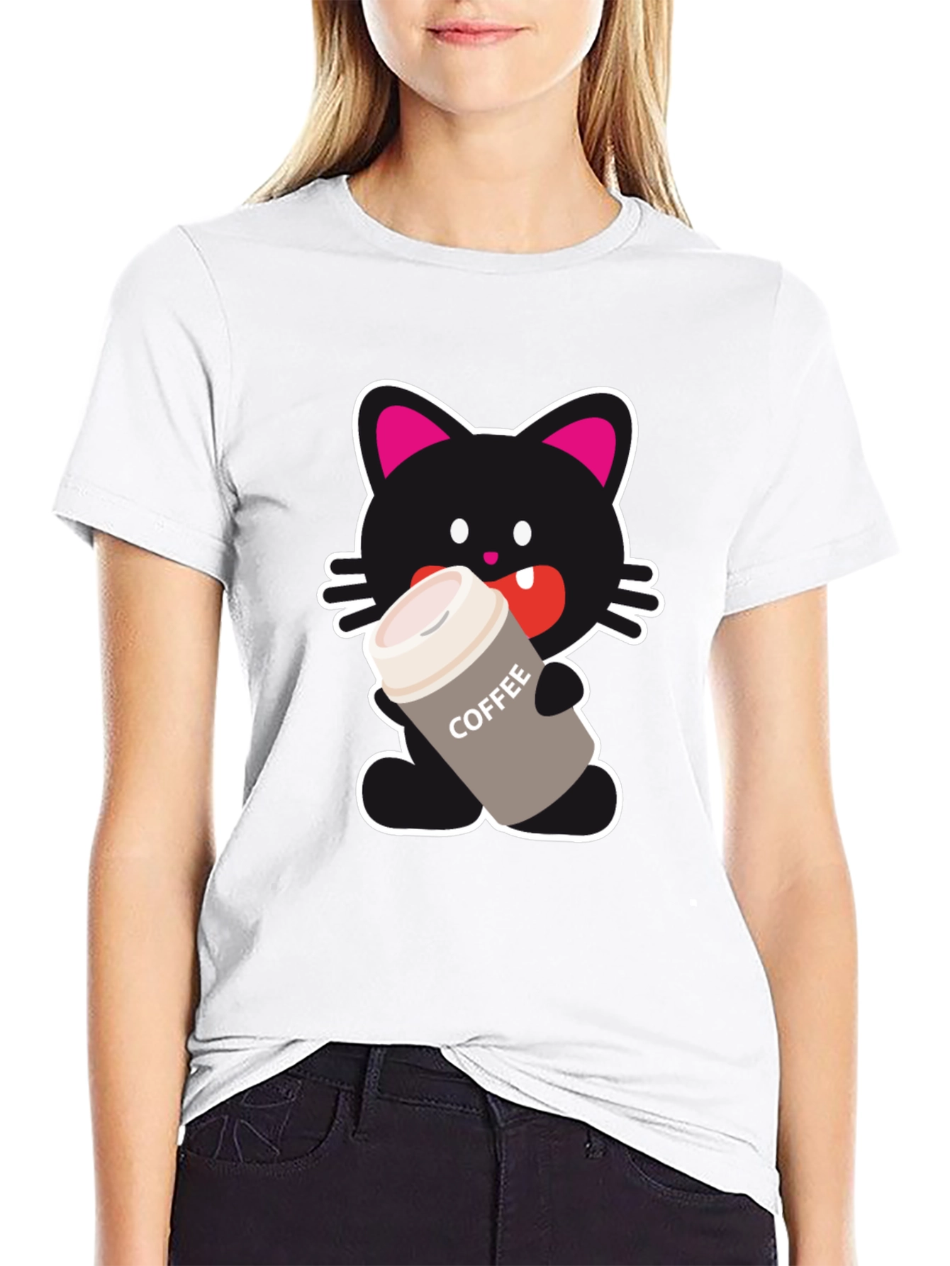 Black Cat Lover Coffee T-Shirt view 9