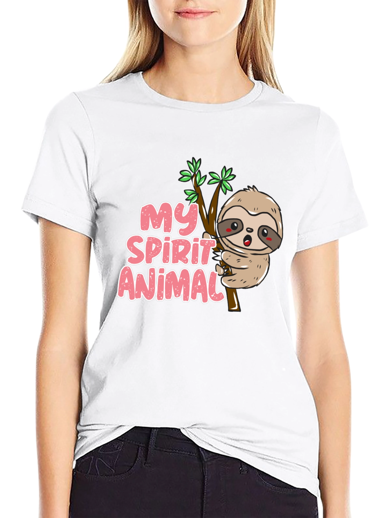Black My Spirit Animal Sloth T-Shirt view 9