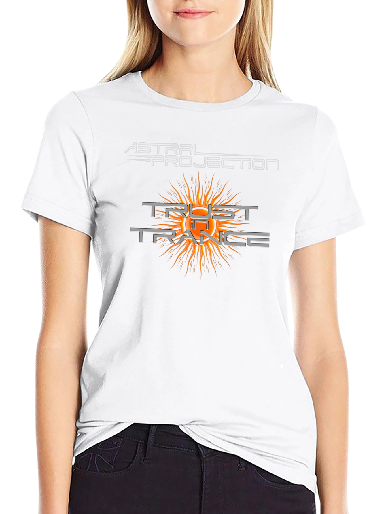 Black Astral Projection Trust in Trance Black T-Shirt view 9