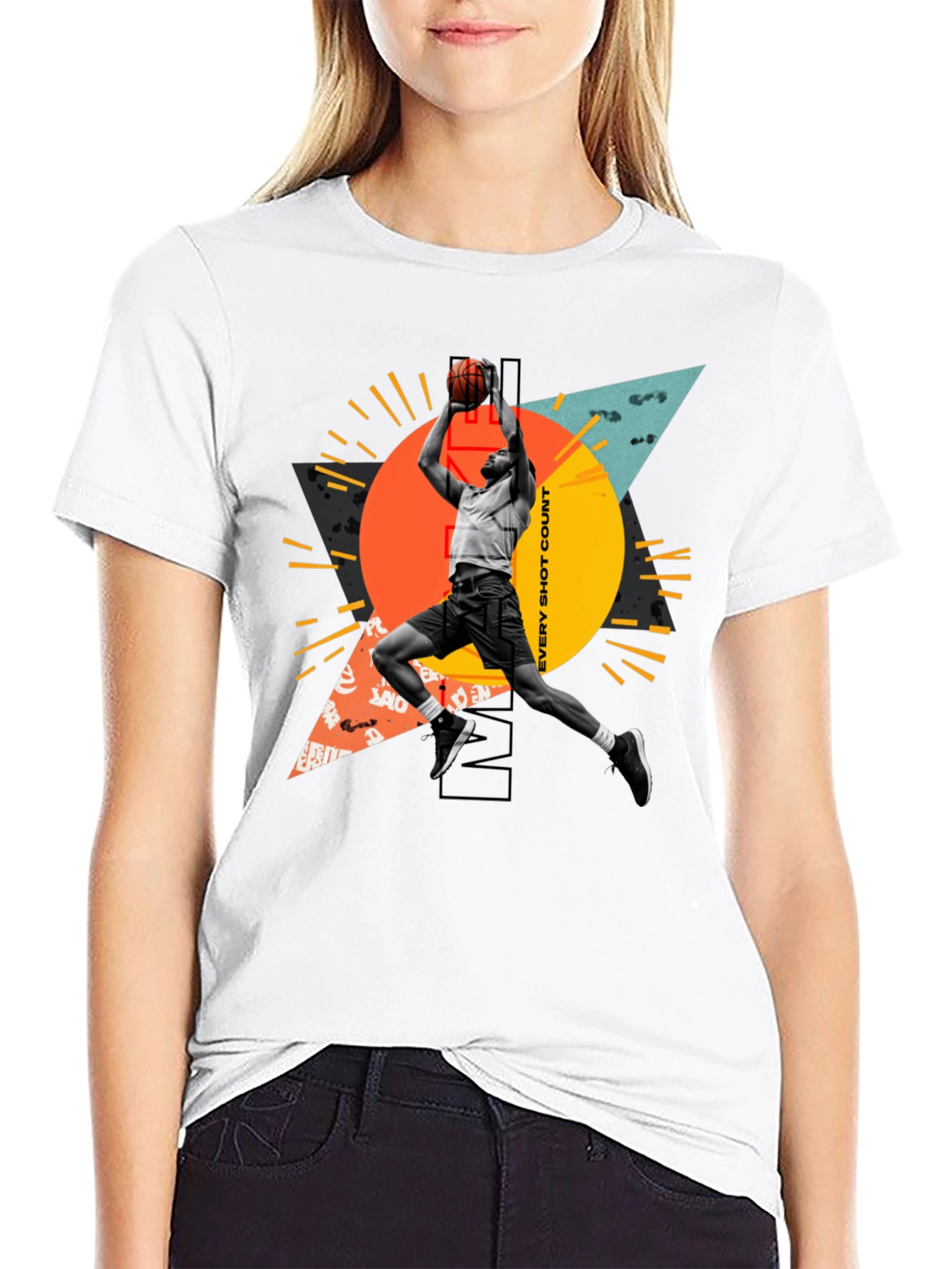 Basketball Player Graphic T-Shirt - Every Shot Counts - 9