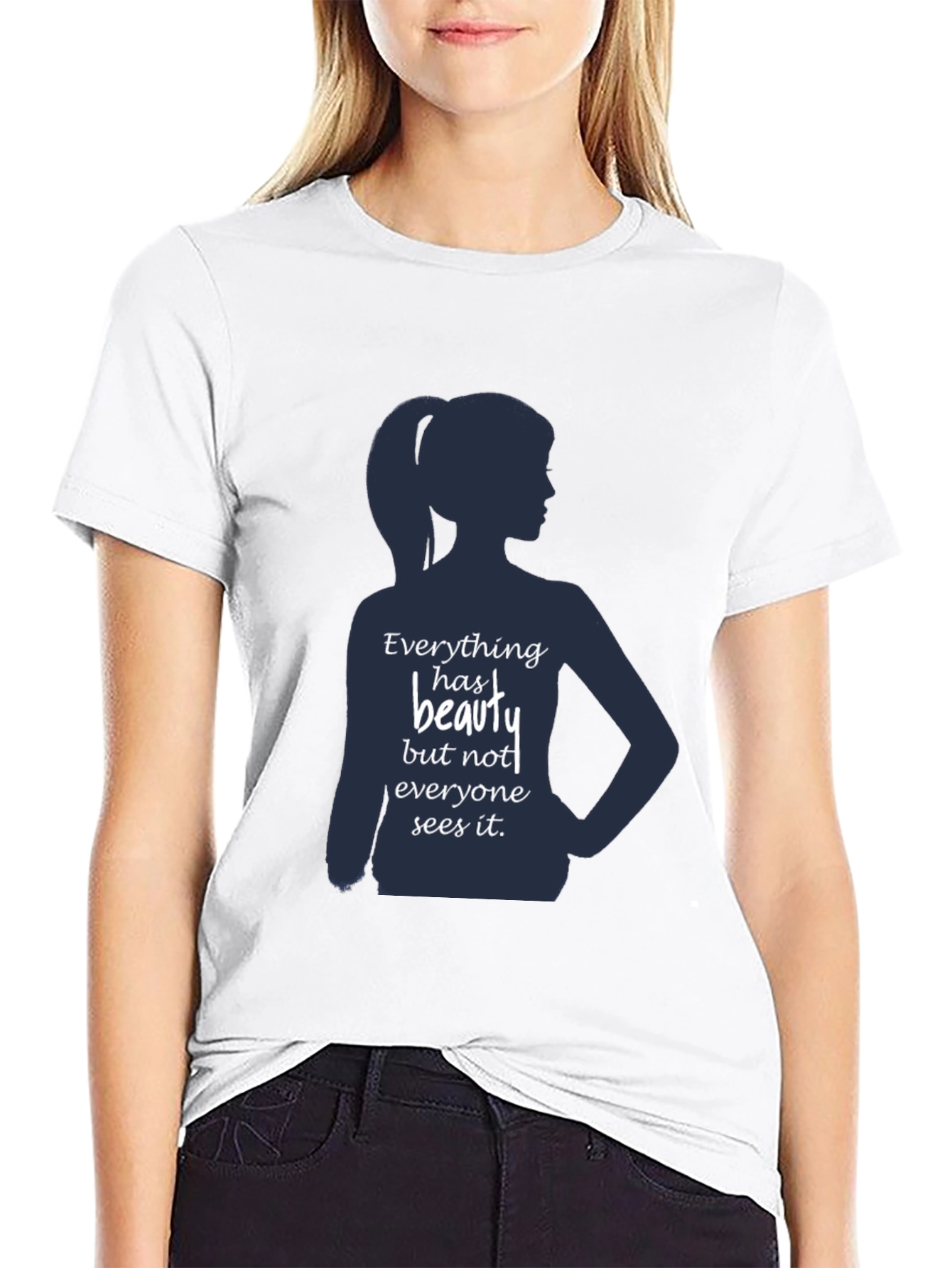 Black Beauty Silhouette Graphic T-Shirt - Inspirational Design view 9