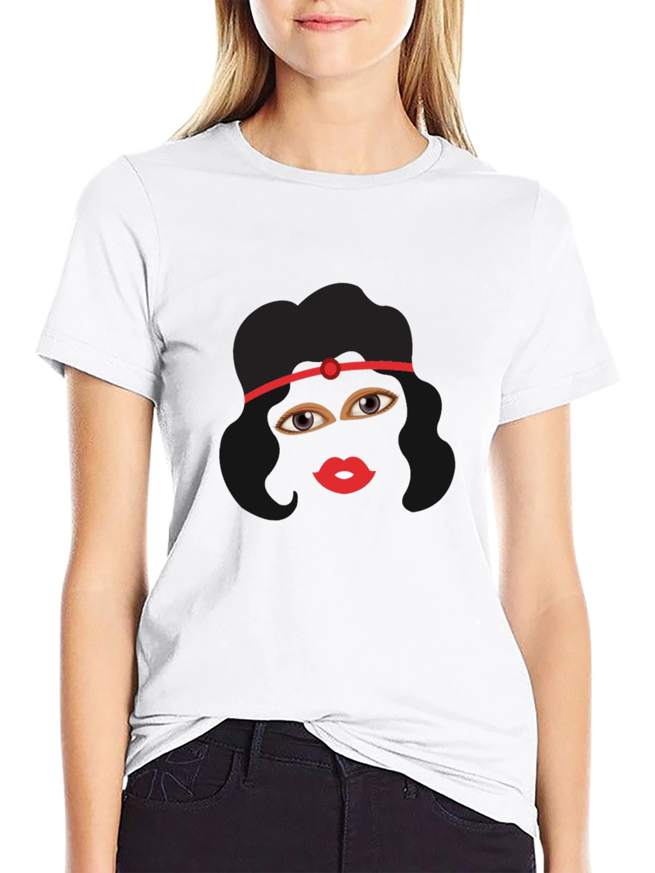 Black Ninja Girl Graphic Tee - Black Cotton T-Shirt view 9
