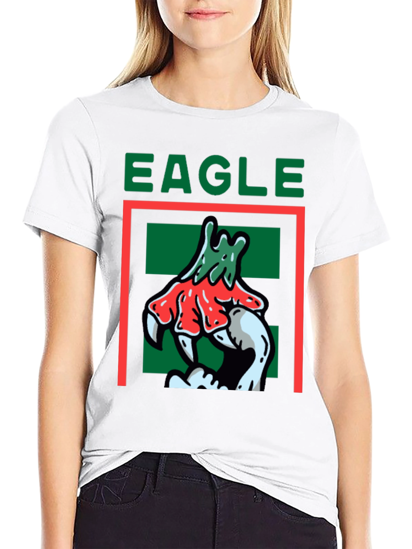 Black Eagle Graphic Print Black T-Shirt view 9