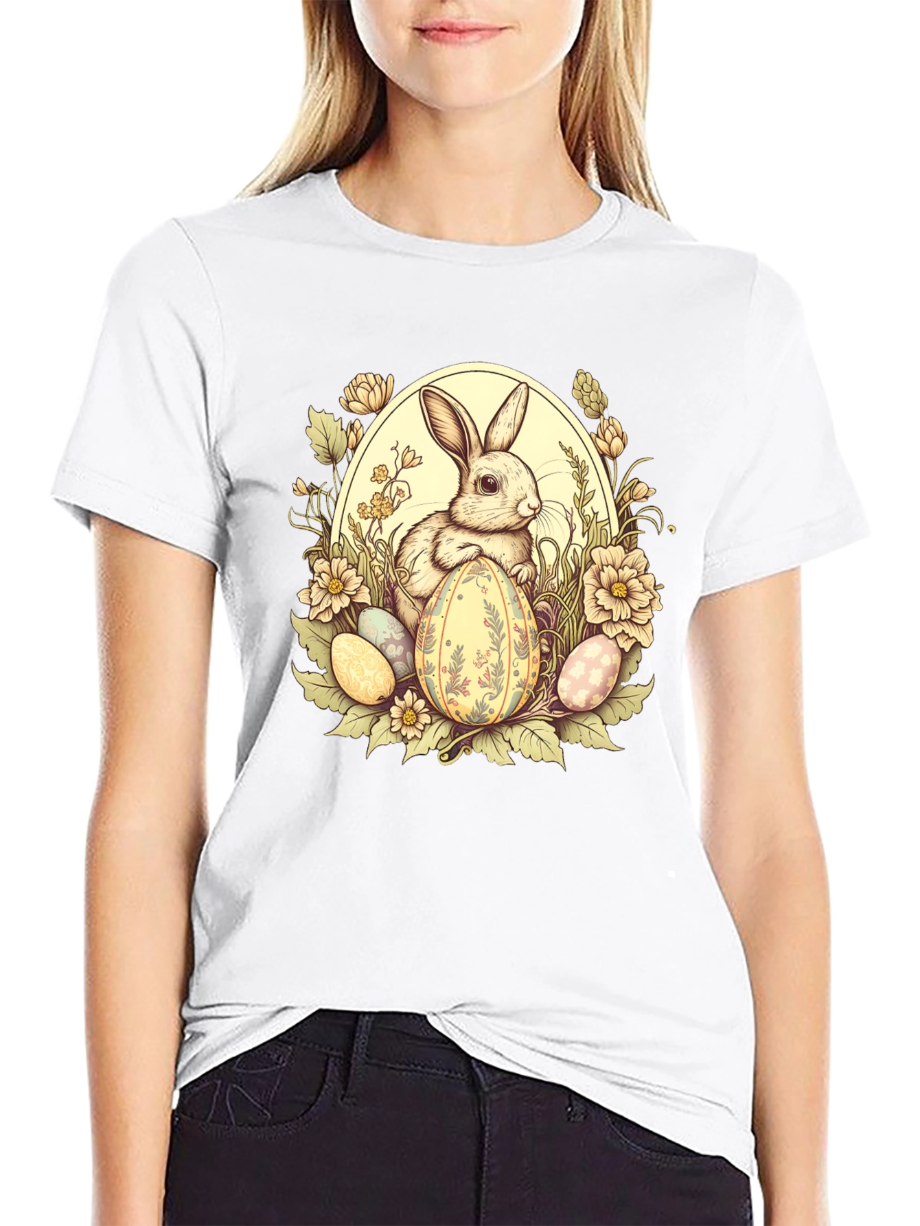 Easter Bunny Floral Egg T-Shirt - 9