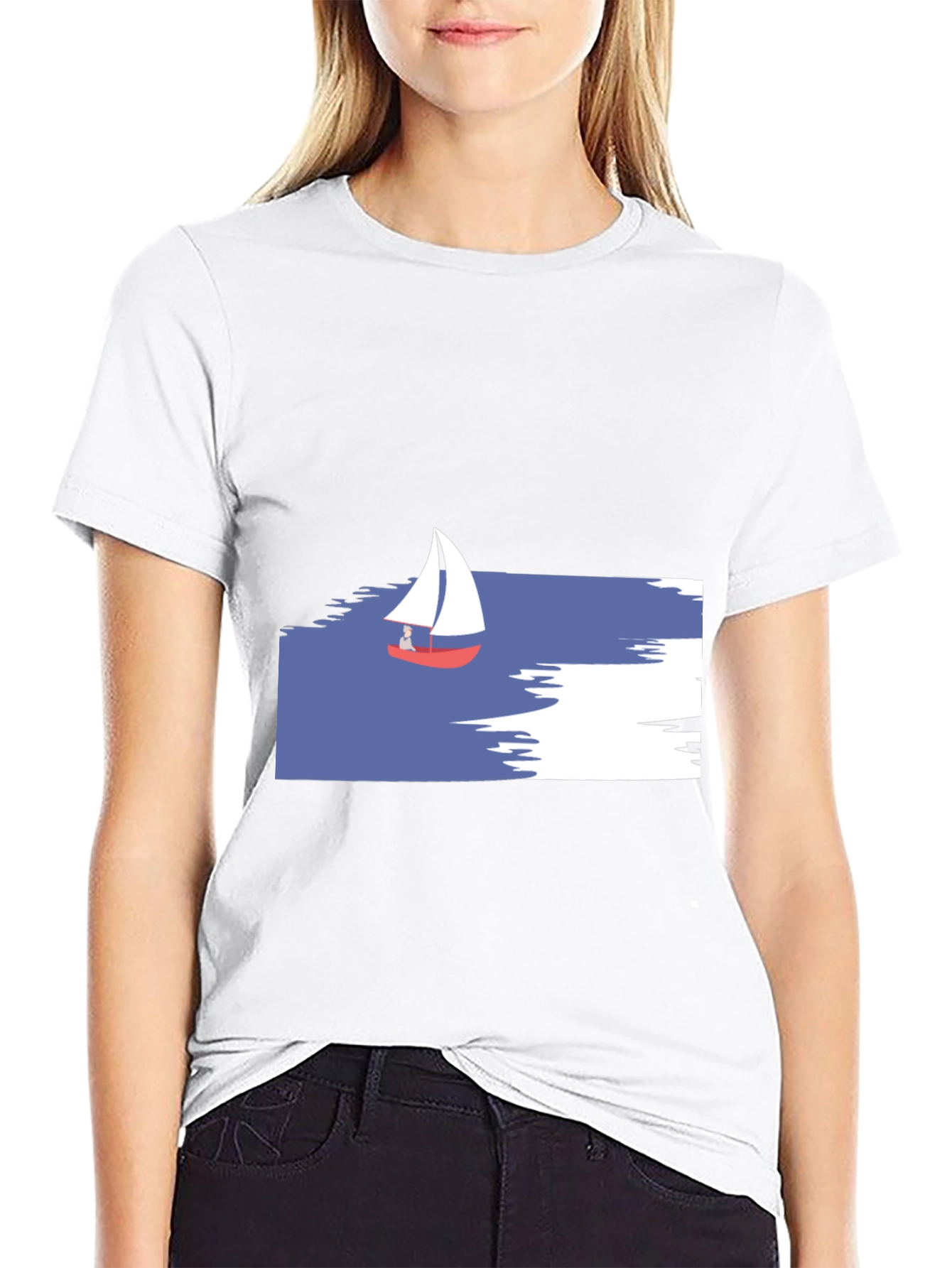 Black Sailboat Graphic T-Shirt - Black view 9